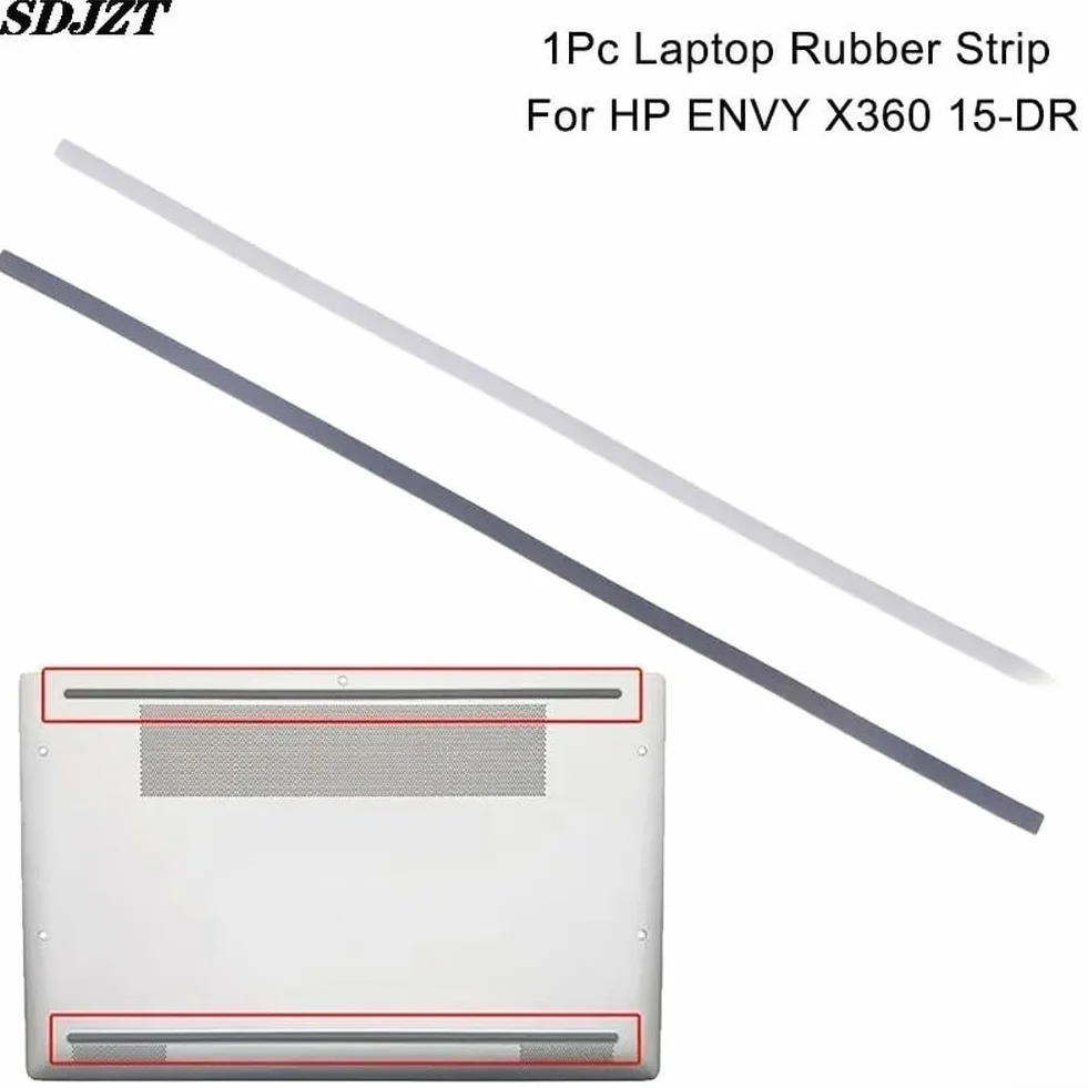 Piedini di ricambio in gomma per HP ENVY X360 15-DR custodia inferiore del computer portatile, striscia adesiva antiscivolo, 31,5 x 0,6 cm (nero)