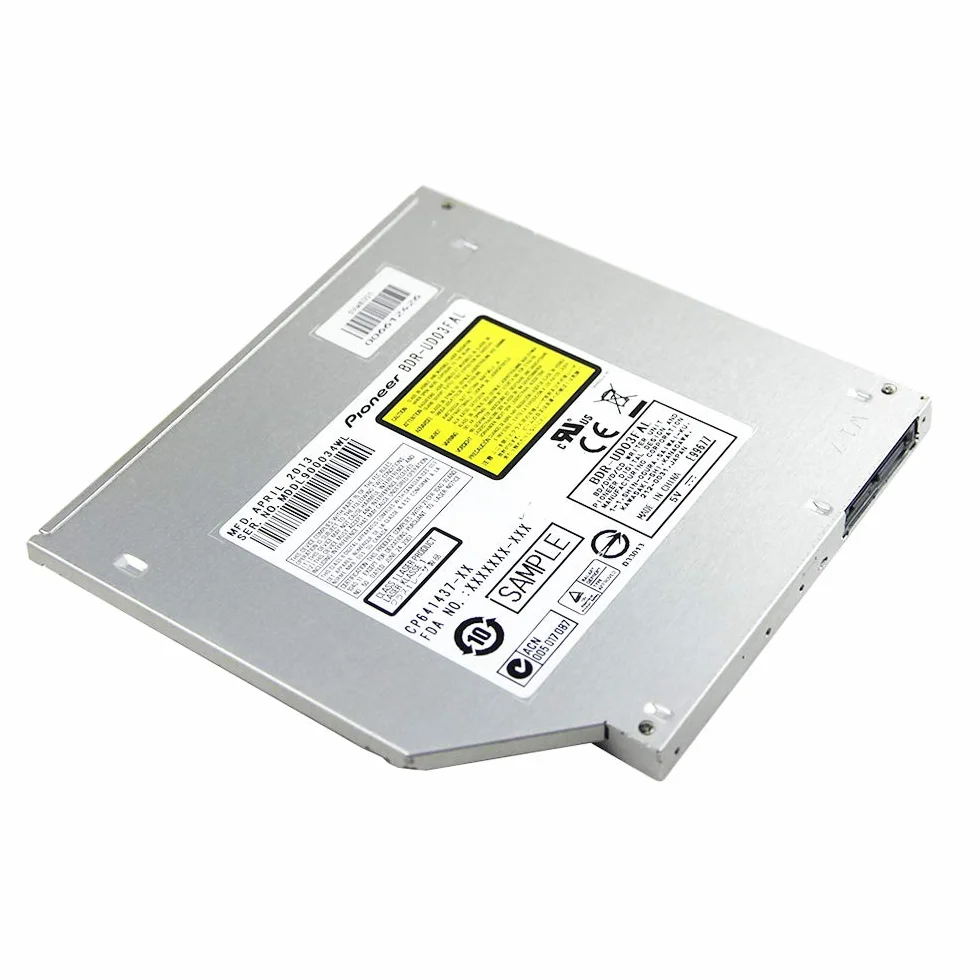 Masterizzatore Blu-ray 3D da 9,5 mm Slim SATA Optical Drive, per Pioneer BDR-UD03 UD03FAL BDR-UD02, Dual Layer BD-RE DL TL BDXL 100GB Blue-ray 8X DVD+-R/RW