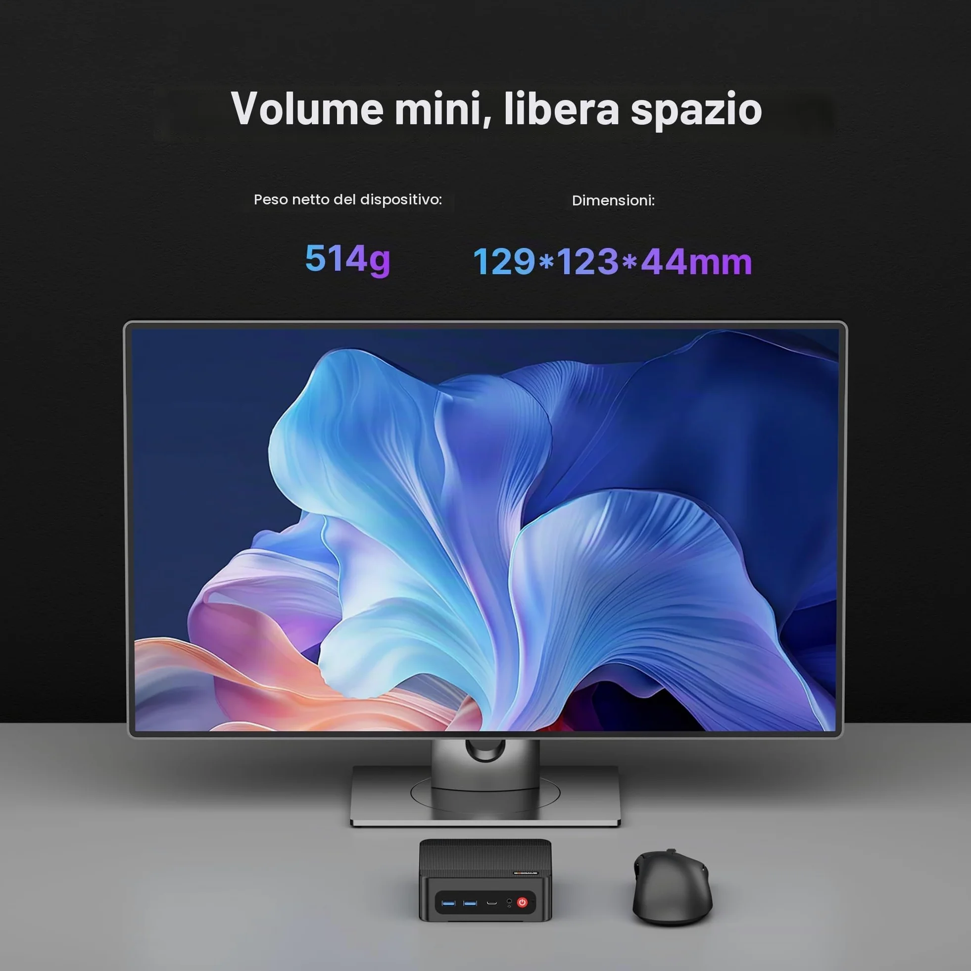 BOSGAME P4 Ultra AMD Ryzen 7 7730U 16 GB DDR4 512 GB SSD Mini-PC | Windows 11 Pro, 8C/16T, 4K a 60 Hz con triplo display, HDMI, Type-C, USB 3.2, DUAL LAN, Wi-Fi 6E, BT 5.2 Mini-PC