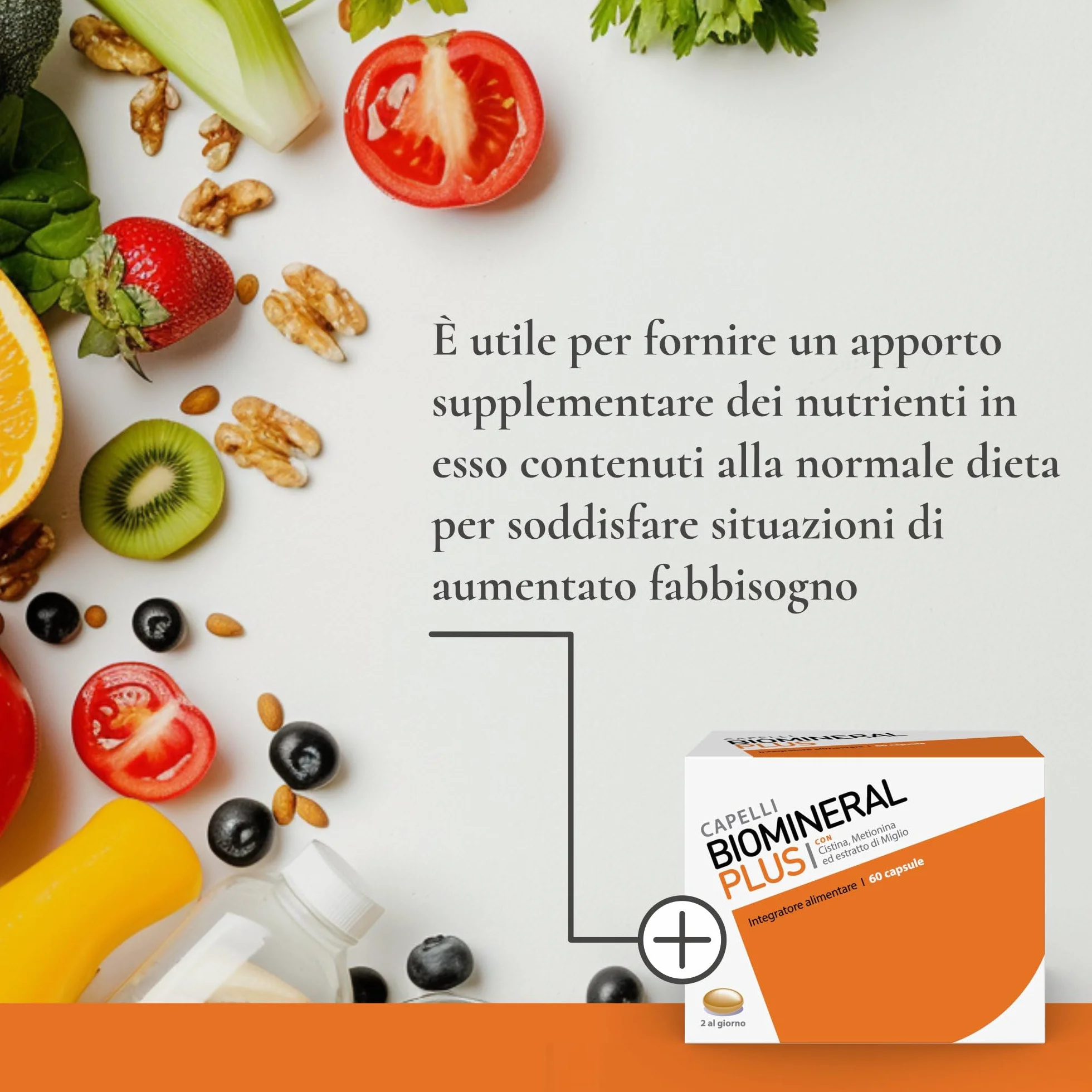 Biomineral Plus Capelli 60 Compresse Integratore Capelli con Cistina Metionina Biotina