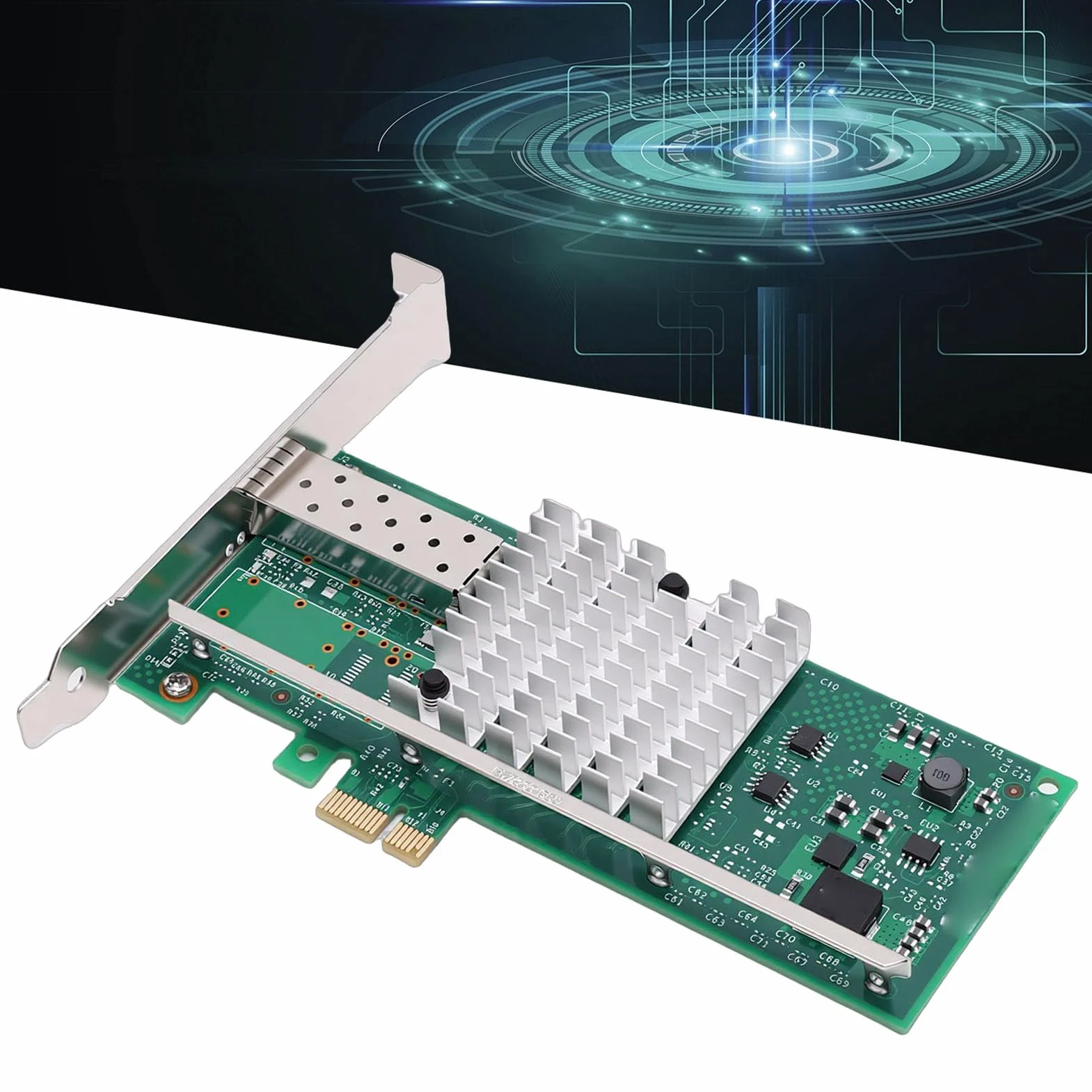 Tangxi Scheda di Rete PCIE2.0 X1 da 10 Gb, Supporto Adattatore Ethernet da 10 Gb per Adattatore Scheda di Rete in Fibra Chip 82599EN per Vista 7 8 8.1 10
