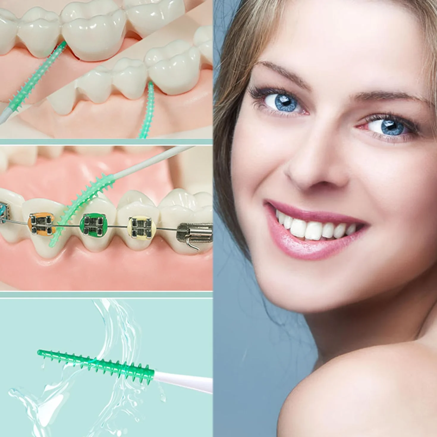 Scovolini Interdentali Silicone 200 Pezzi per Pulizia dei Denti e Igiene Orale