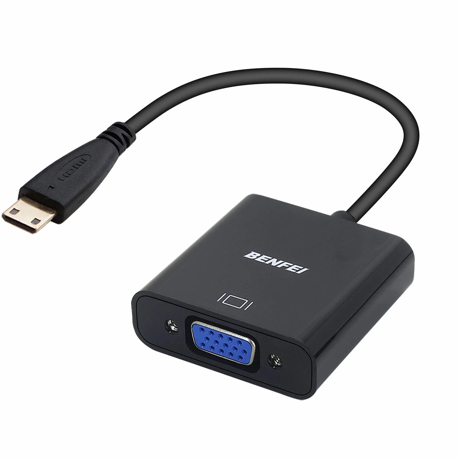Adattatore Mini HDMI a VGA, adattatore Mini HDMI a VGA placcato in oro BENFEI (maschio a femmina) compatibile per Ultrabook, notebook, tablet, fotocamere e videocamere