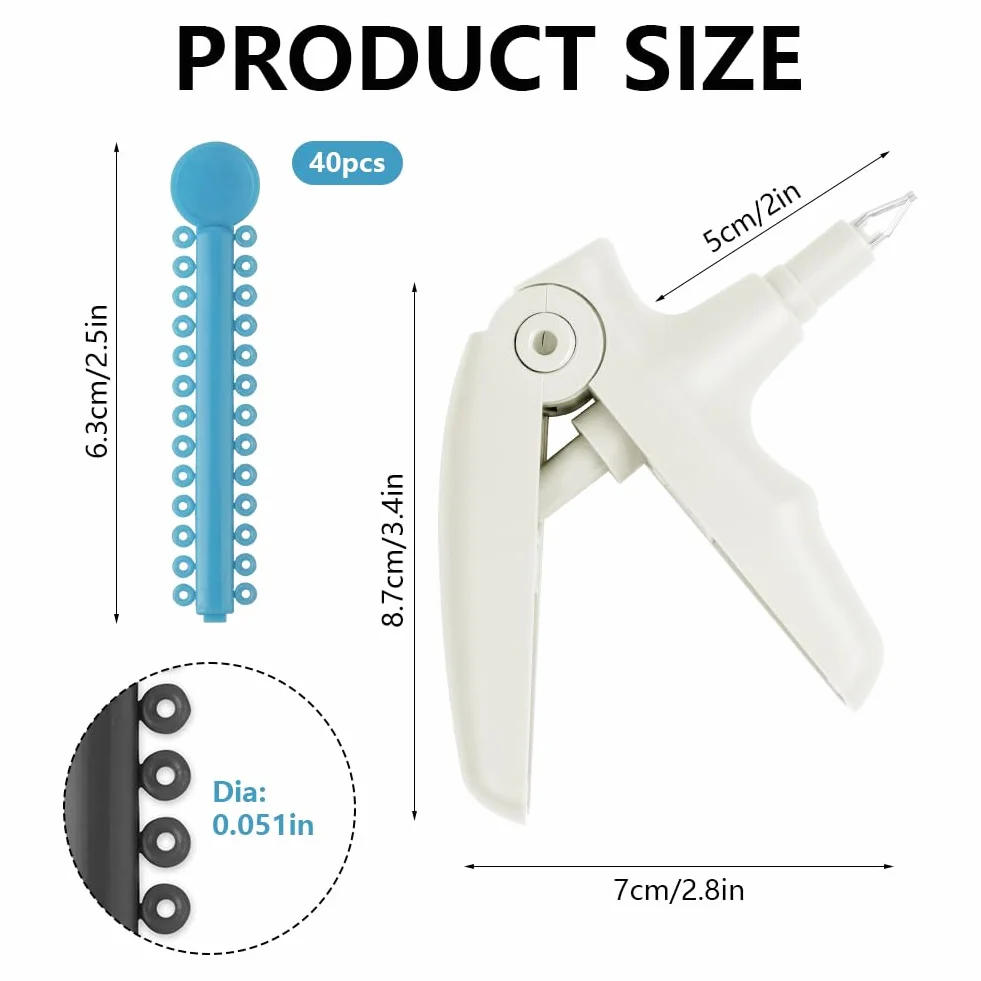 OFFCUP Strumenti Ortodontici per Legature 40 Pezzi Elastici Dentali Bianco