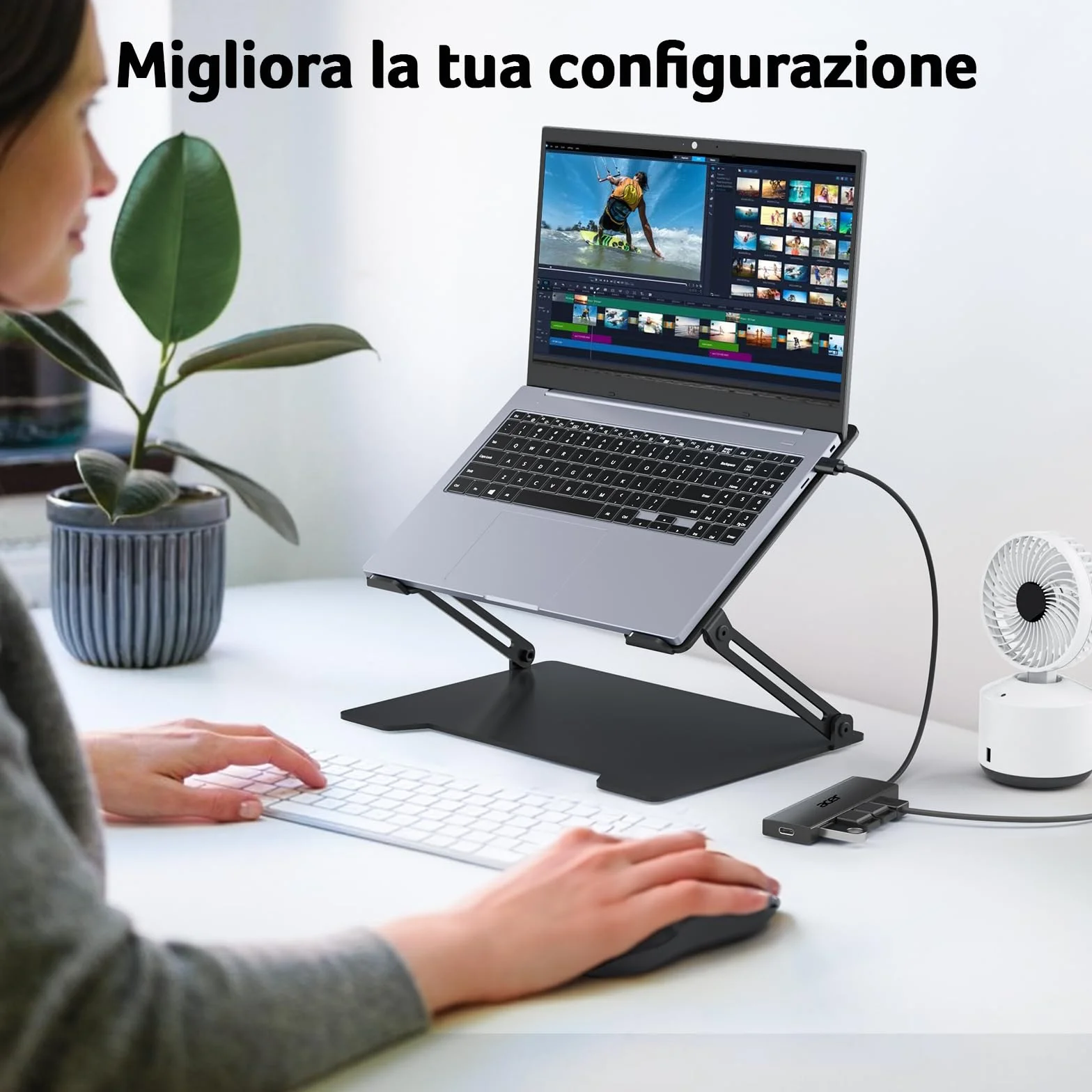 Acer Hub USB 3.0 5 Porte 5Gbps Sdoppiatore Multi USB Adattatore Alta Velocità