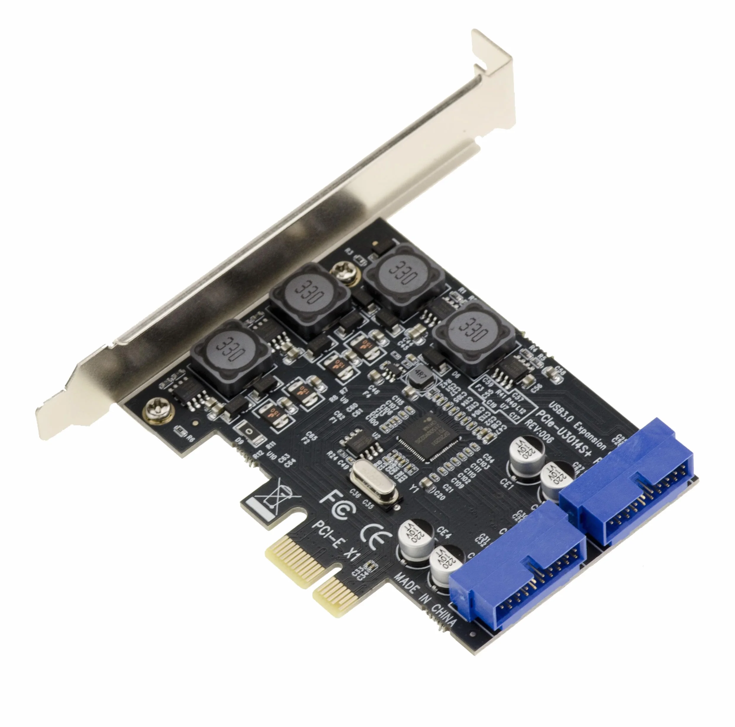 KALEA-INFORMATIQUE Scheda controller PCI Express PCIe to USB 3.0 con 2 porte interne USB3 19 Points 5G e chipset NEC. Staffe a basso e alto profilo in dotazione