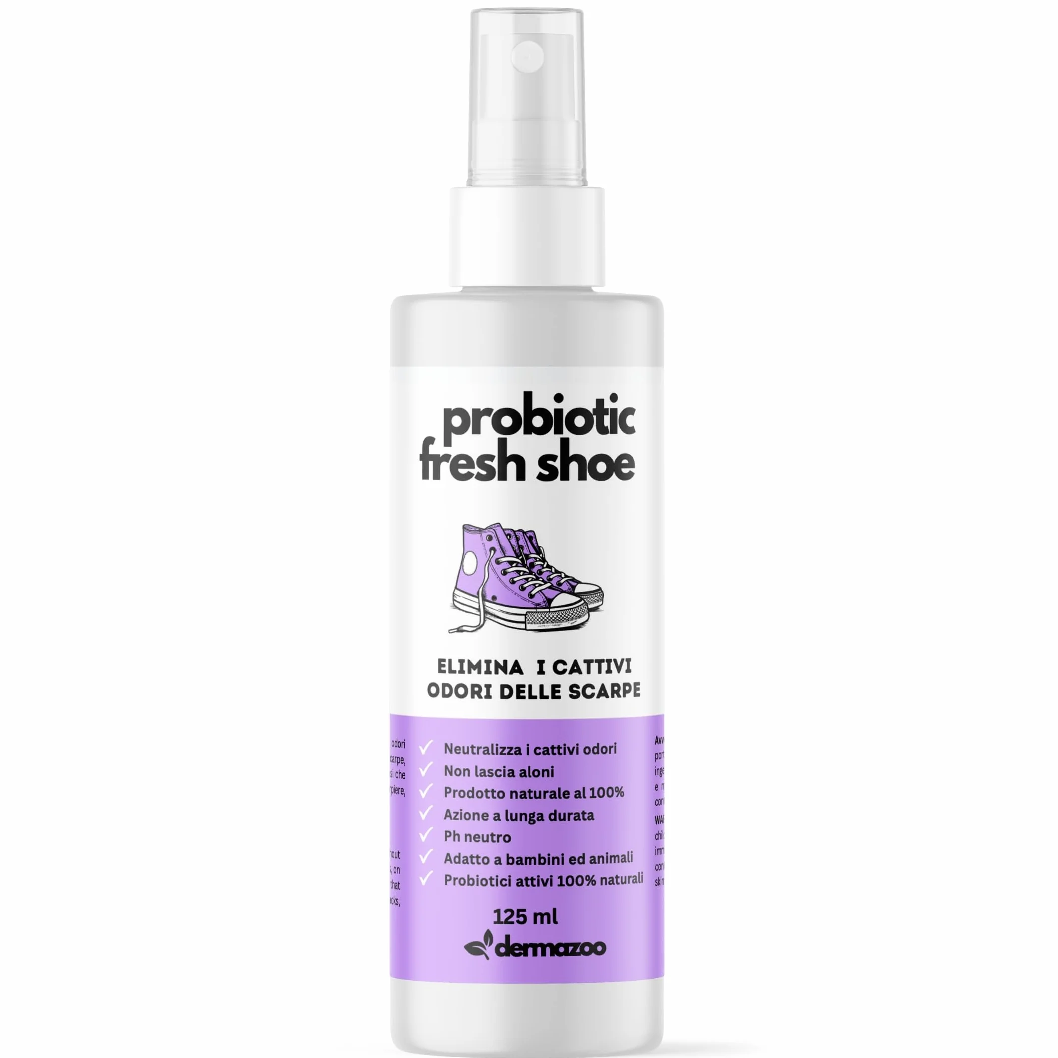 Dermazoo Probiotic Fresh Shoe Deodorant 125 ml - Deodorante per Scarpe Elimina Odori Spray Antiodore Naturale