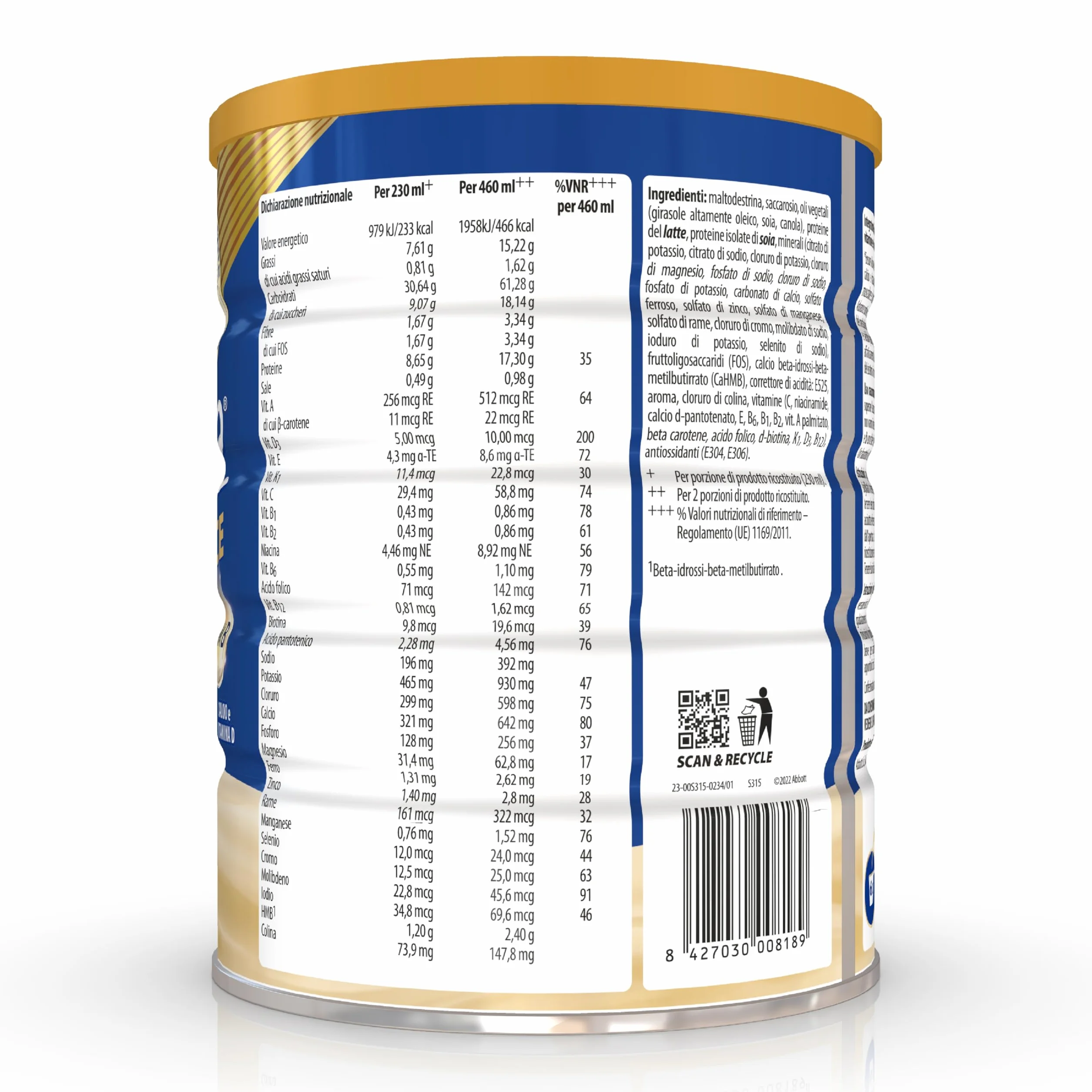 Ensure Advance Proteico in Polvere 850g Gusto Vaniglia 27 Vitamine e Minerali HMB
