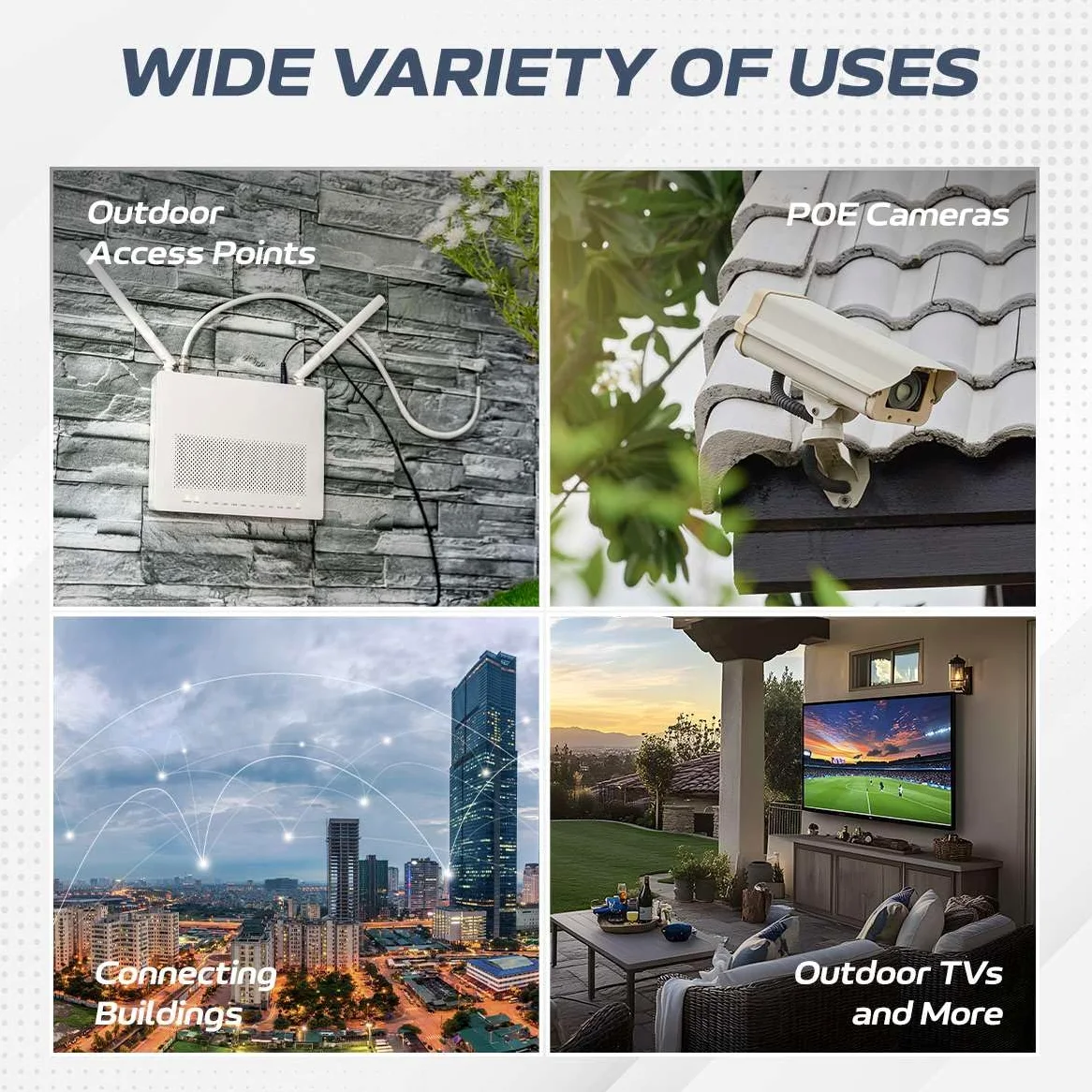 Cables Direct Online CAT6 500ft Outdoor 23 AWG 550MHz Cavo Ethernet UTP Filo di Alluminio Rivestito di Rame Solido Sepoltura Diretta UV