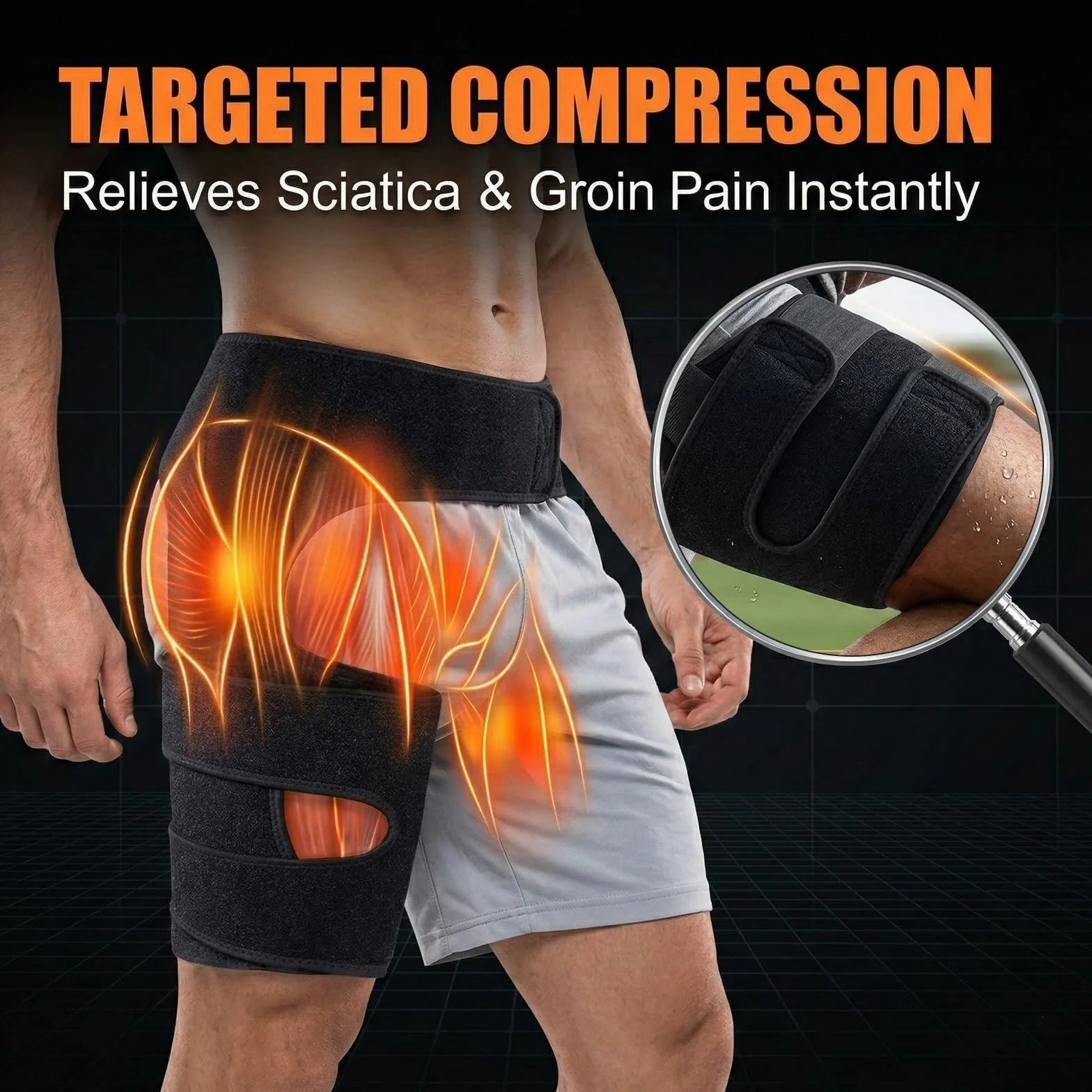Supporto Regolabile Per Il Dolore All'Anca, Groin Wrap Compressione Inguine Per Muscoli Tirato, Cintura Sciatica