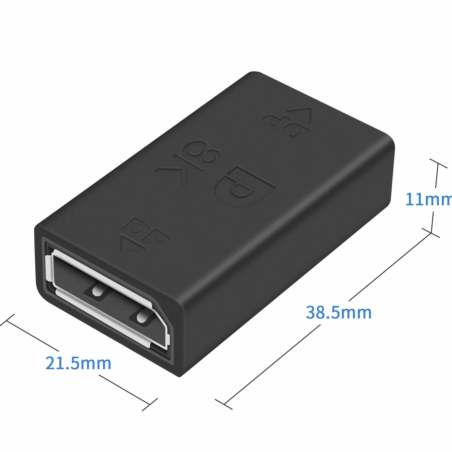 Duttek Accoppiatore Displayport, adattatore Displayport femmina a femmina, 8 K a 60 Hz, supporta DP 1.4 per computer portatili (confezione da 2)