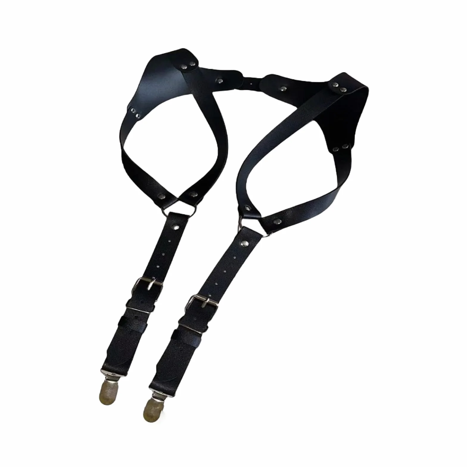 Bretelle in pelle vintage da uomo medievale rinascimentale Suspensorio abbigliamento spalla accessori cinghia petto punk, Taglia unica