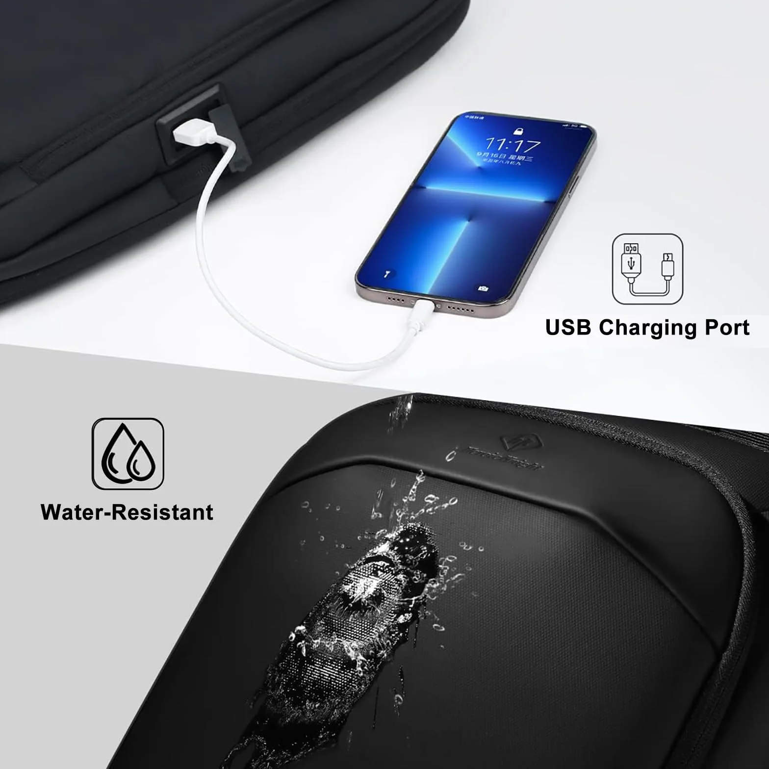 Zaino Porta PC Uomo Donna, Leggero Sottile ed Espandibile Grand per Laptop Impermeabile per Computer Portatile 17 Pollici per Uffico Università Scuola Viaggio Business (27L Nero)