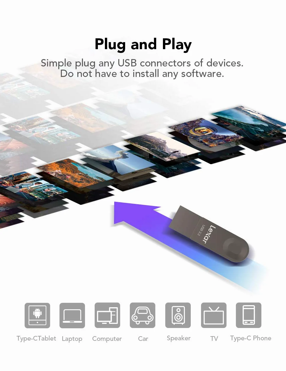 Lexar 128GB Dual Drive USB 3.2 Gen 1 Pen Drive, USB Type C and Type A Connectors, Supports OTG Tablet, Mac and Computer, Laptop, Car, TV, Smartphone, Android