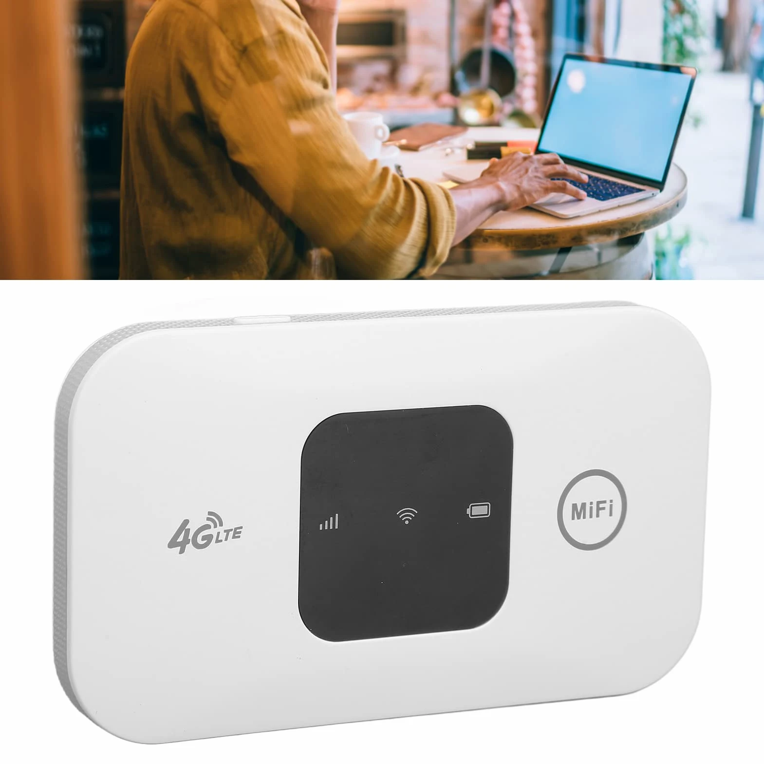 Pavv Router di Rete Wireless, Hotspot Internet 4G LTE Tascabile con Slot per Scheda SIM, Display a LED, 2100 mAh, 10 utenti collegati, dongle Modem WiFi per Telefono Computer Portatile