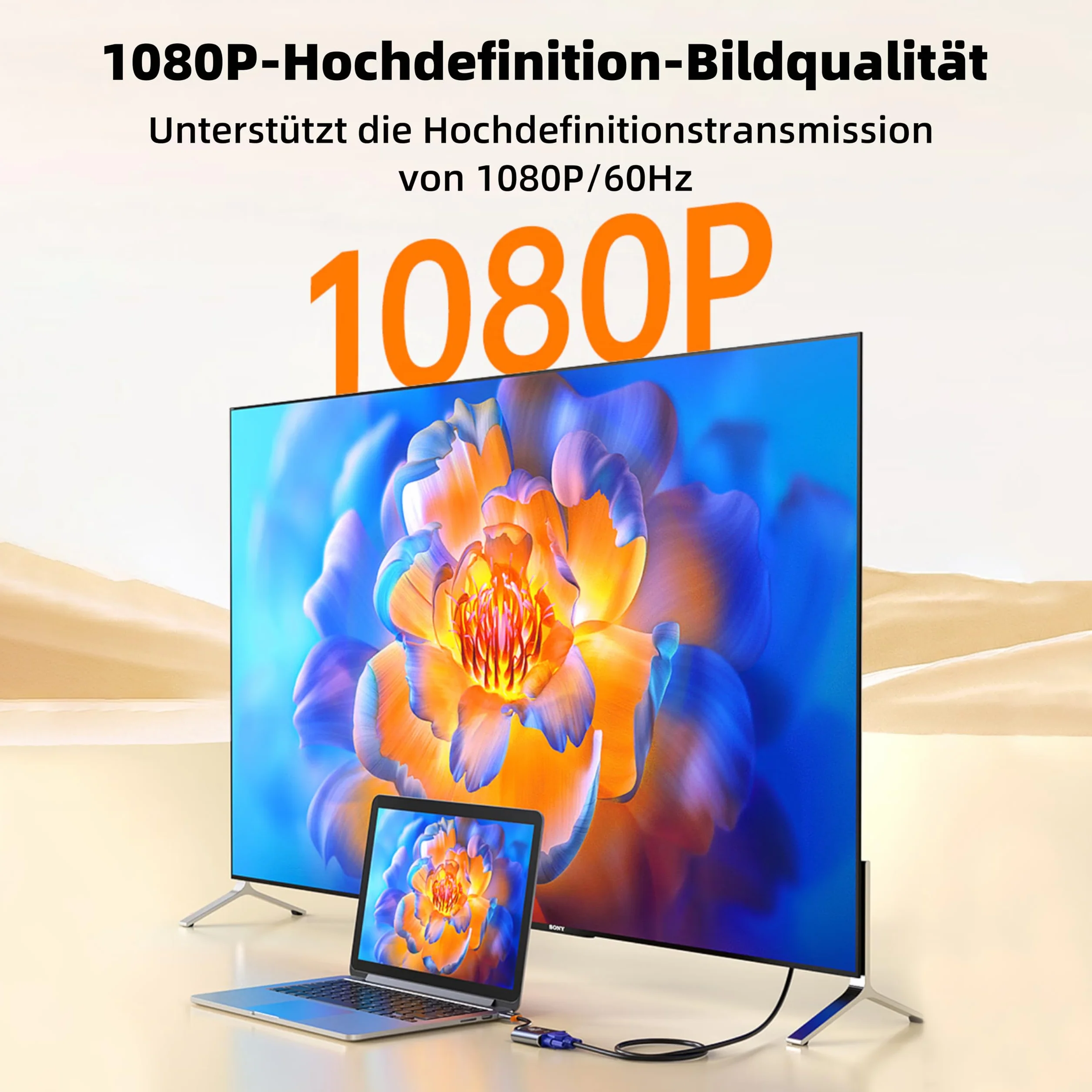 ZH276 - Adattatore HDMI a VGA, 2 adattatori per convertitore video da 1080P 60Hz (maschio a femmina) per laptop, PC, monitor TV, proiettore, cavo di collegamento placcato oro