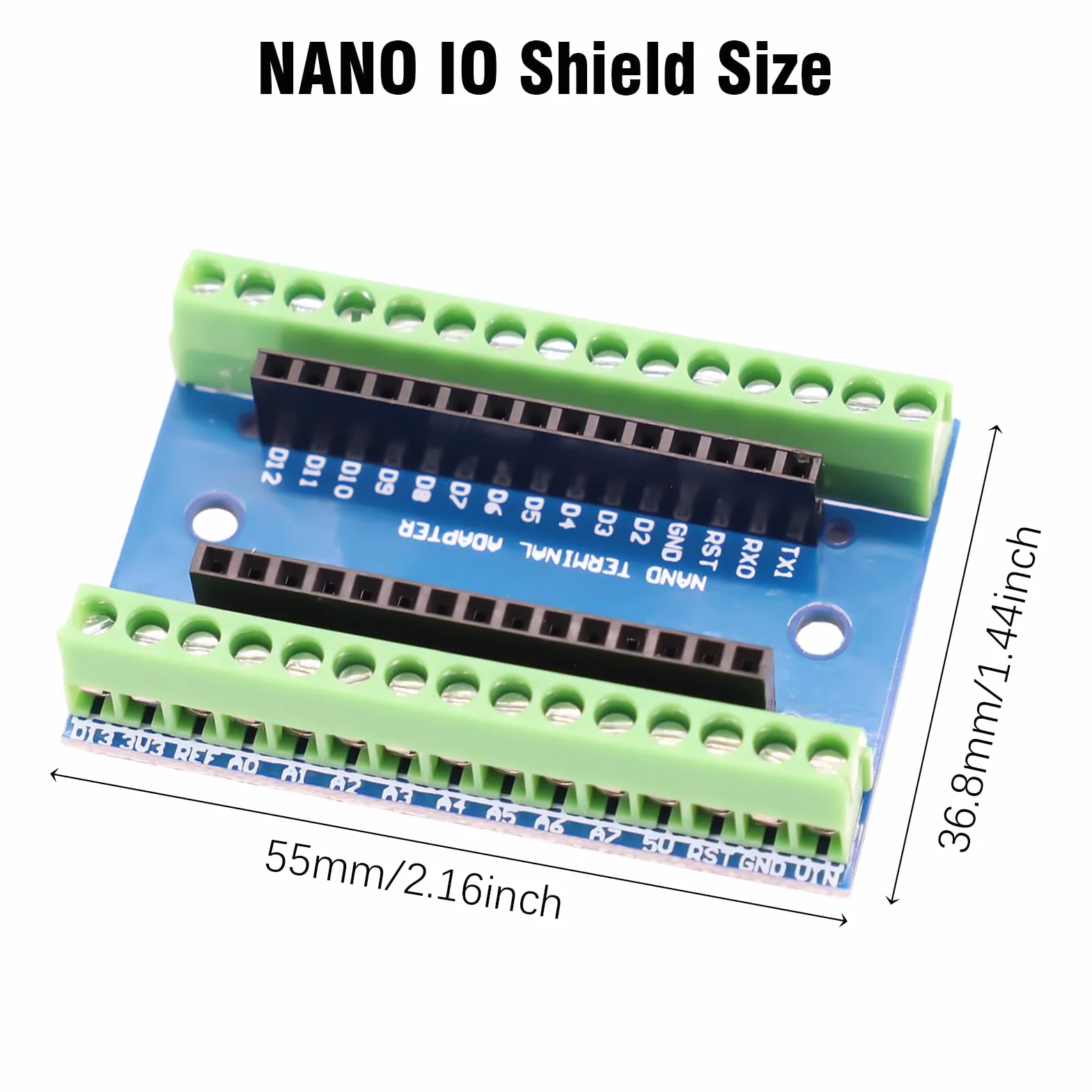 Binghe 2 Pezzi Nano Adattatore e Scheda IO Shield V1.0 - Scheda di Estensione