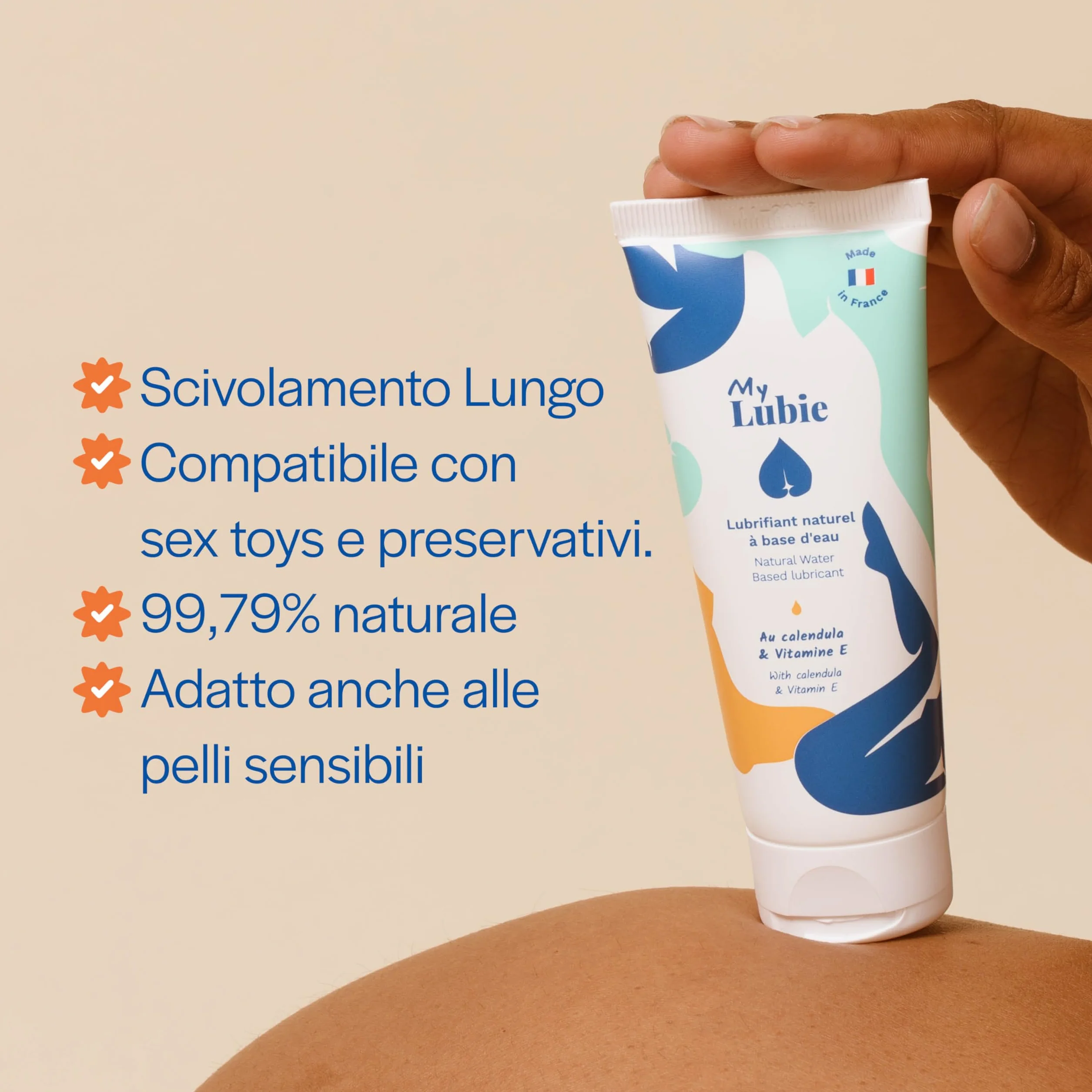 Lubrificante Intimo Naturale con Calendula e Vitamina E Vegano Idratante 75ml