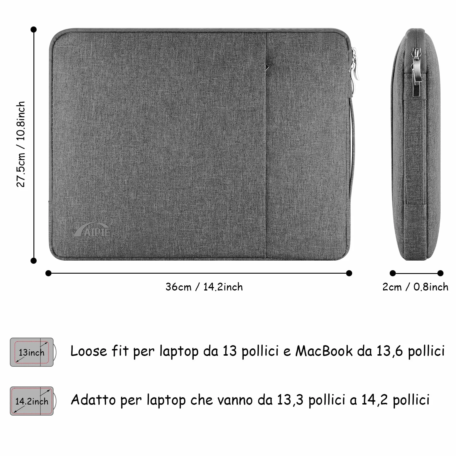 Custodia per computer 17 16 15 14 13 11,6 pollici, borsa per PC portatile, 2 sacchetti, compatibile con Macbook, Acer, ASUS, Dell, Lenovo, HP, MSI Protezione Scuola