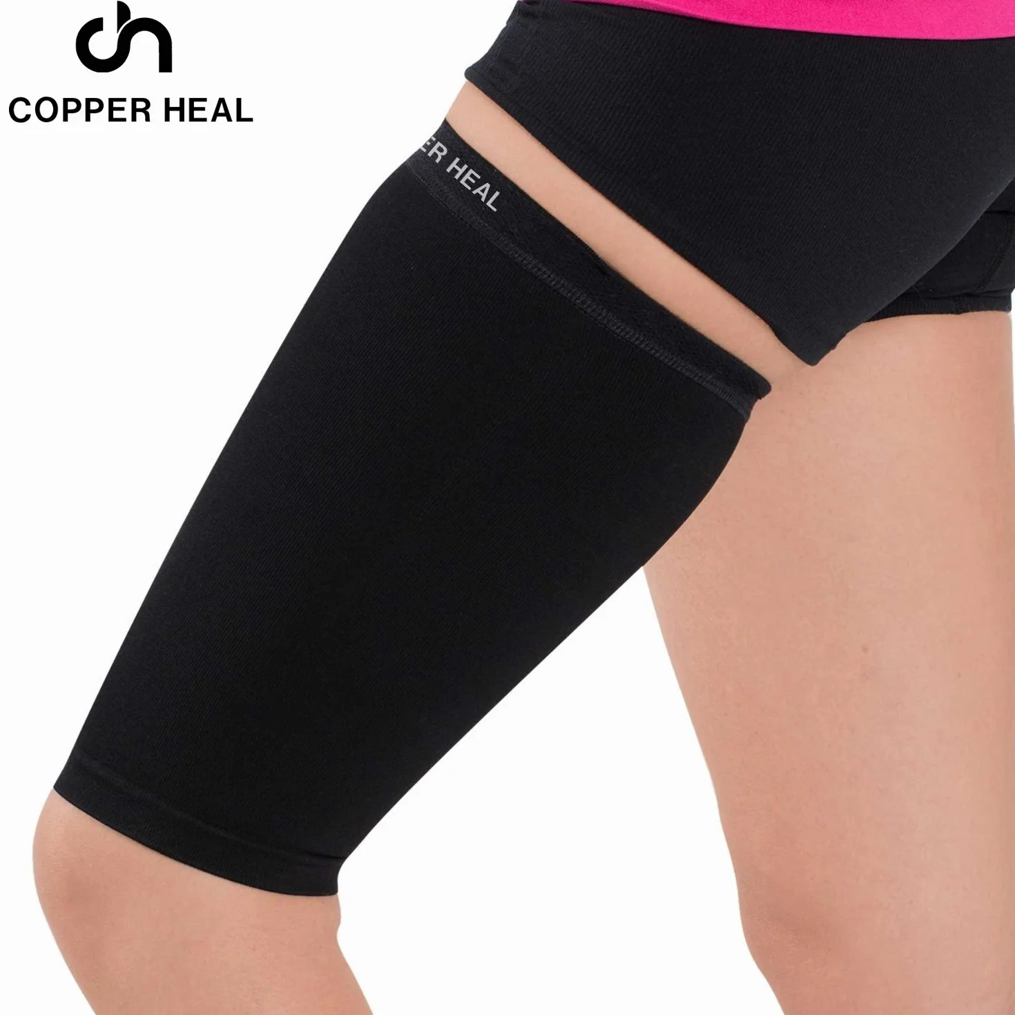 COPPER HEAL Cosciera Fascia di Recupero della Coscia Compressione Dolori Strappi Inguine Tutore Tendiniti Infortunio