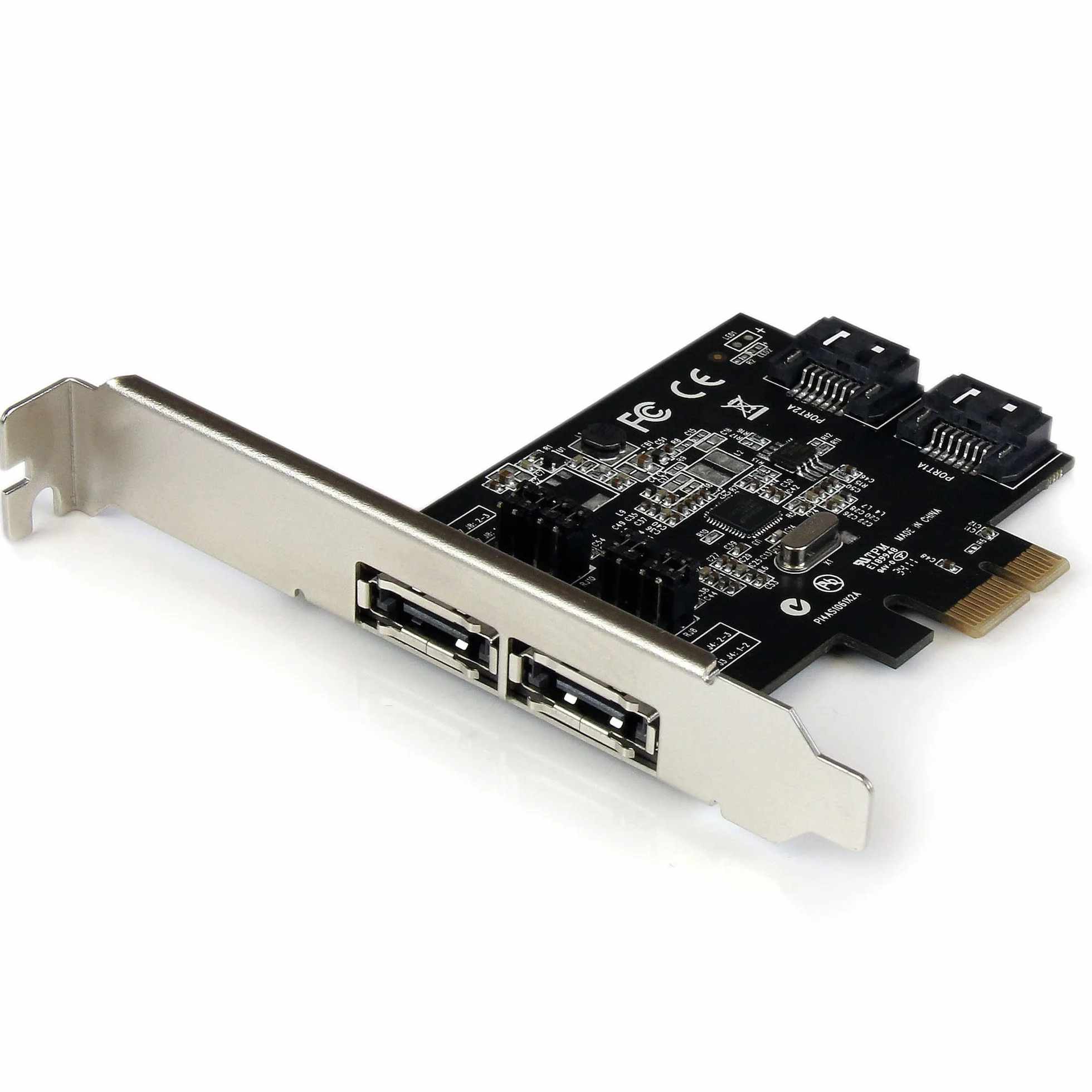StarTech.Com 2 Port SATA III PCI Express Schnittstellenkarte - Speicher-Controller - 2 Sender/Kanal - SATA 6Gb/s/eSATA 6Gb/s Low Profile - 600 MBps - PCIe x1