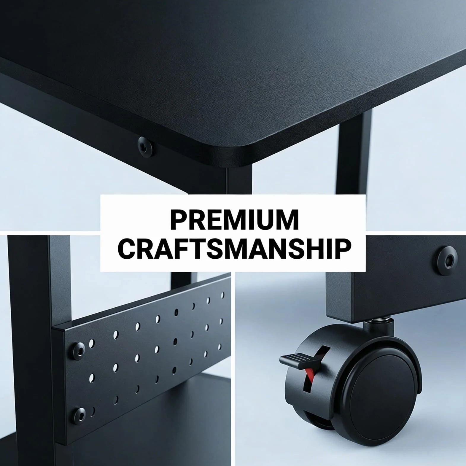 Supporto per Torre PC Regolabile in Altezza, Supporto per Computer con Ruote 360°, Supporto per PC sotto Scrivania in Metallo, Supporto per Torre PC per Tutti i Cassetti, Tavolo Mobile da Appoggio per