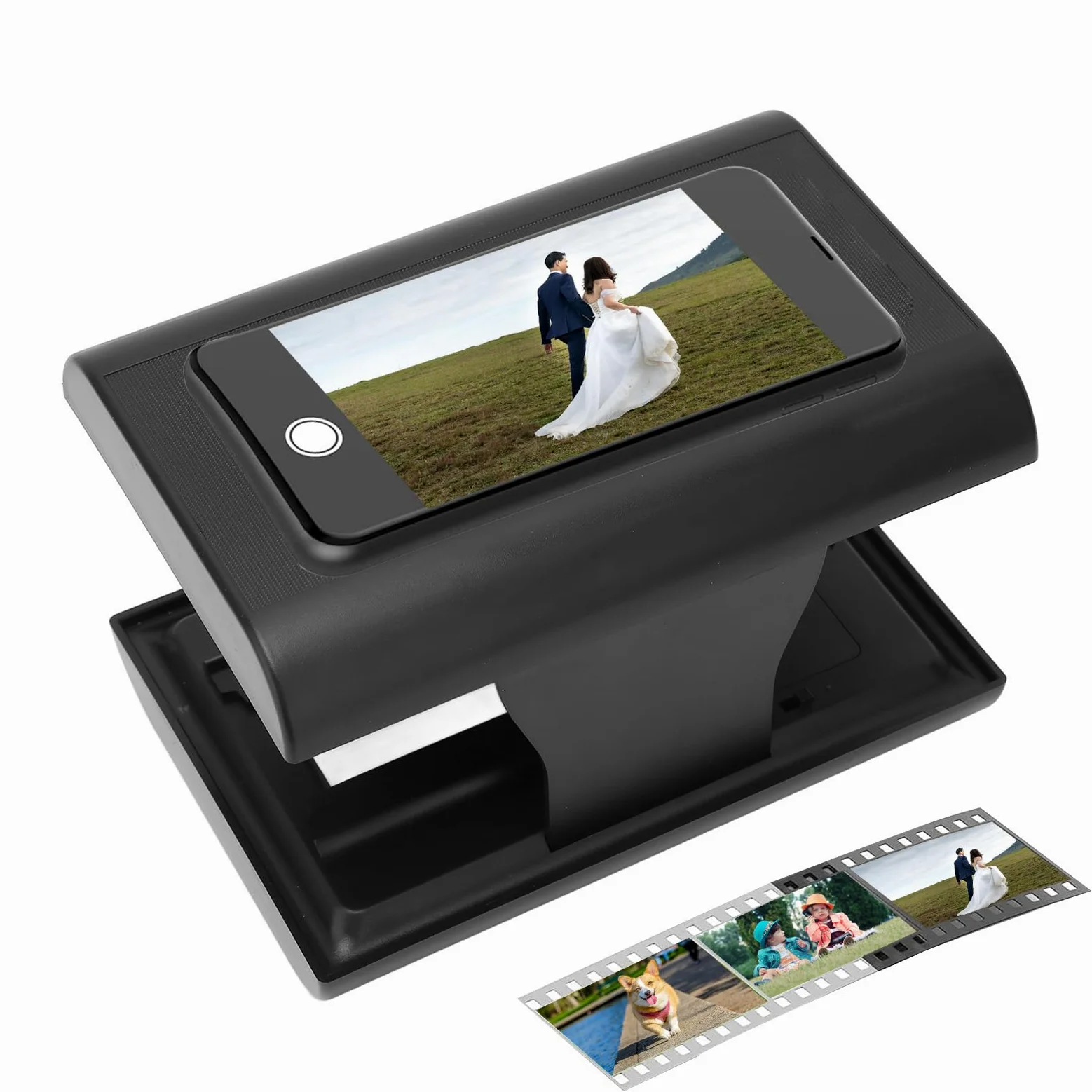 Mobile Film Scanner, 35mm Portatile Pieghevole Scanner Diapositive e Negativi, Smartphone Foto Scanner con Retroilluminazione a LED per Viaggio, Famiglia