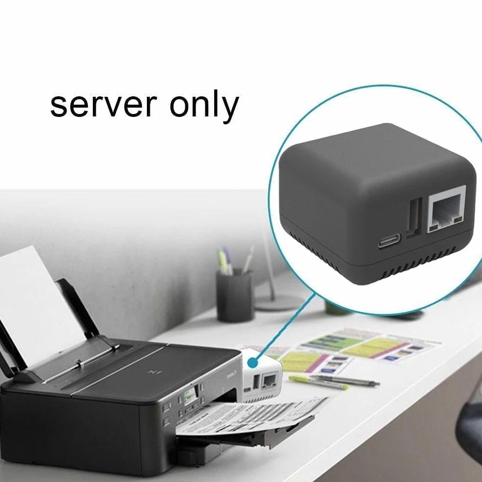 Server di Stampa di Rete con 1x 10/100 Mbps RJ-45 LAN Port WiFi Funzione di Rete USB XP 2.0 Port BT per Win Supporto Android 4.0（Spina e Cavo Dati Non Inclusi）