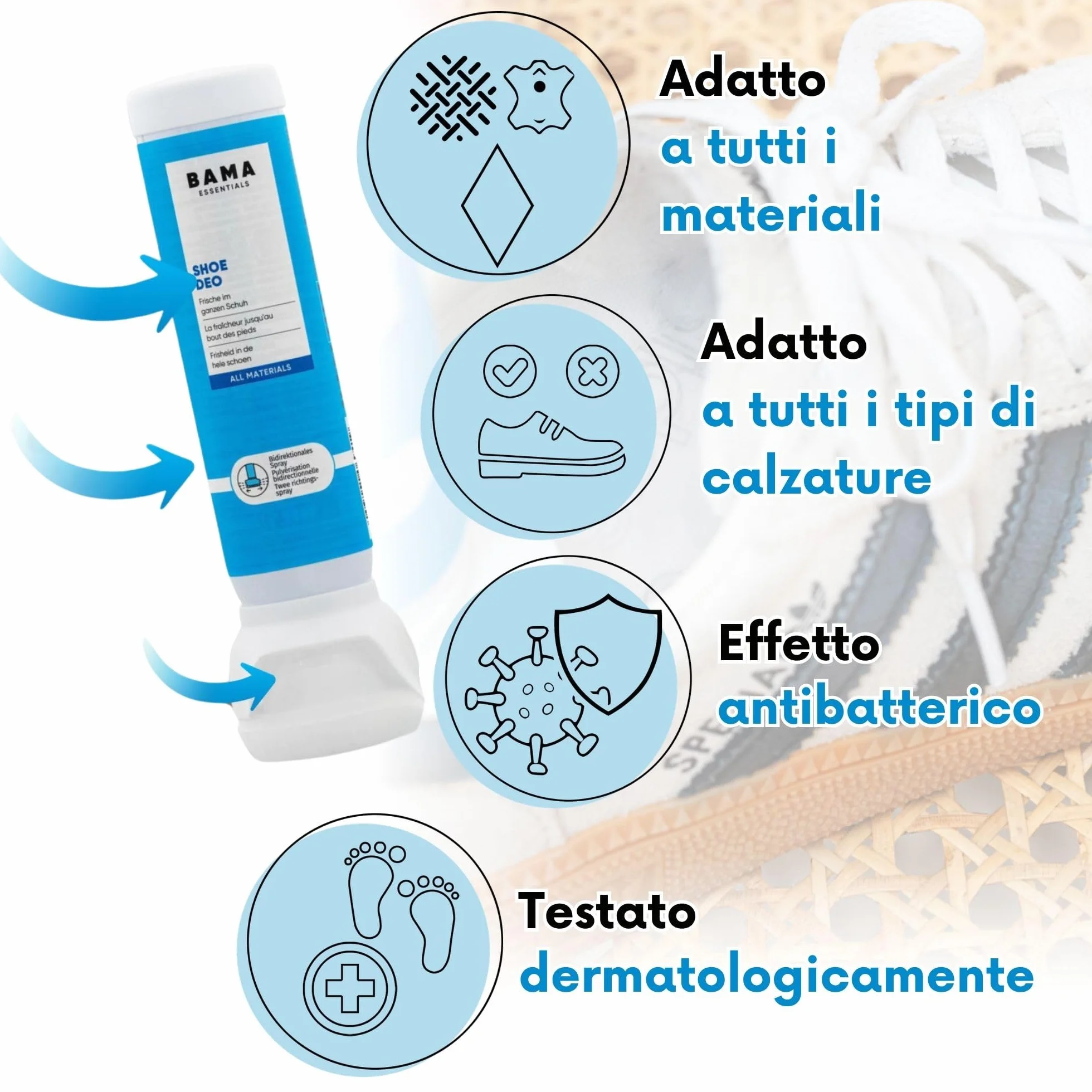 BAMA Spray Deodorante per Piedi e Scarpe 100 ml