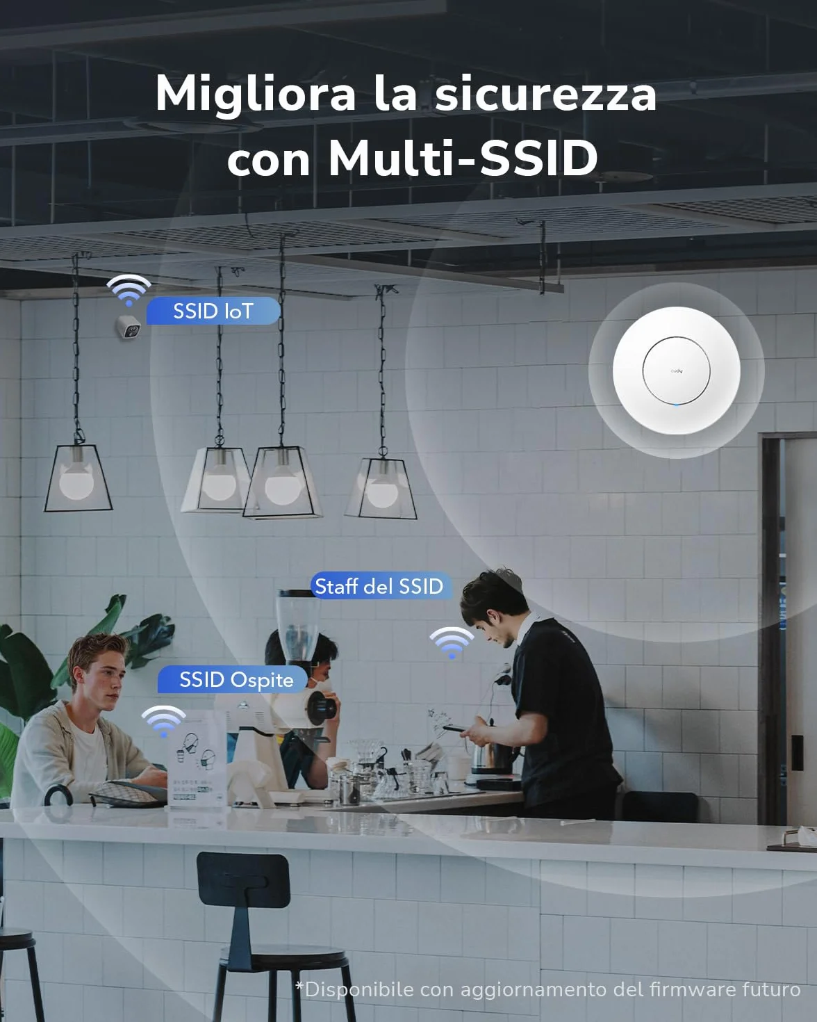 Cudy BE11000 Access point wireless Wi-Fi 7 tri-band, WiFi AP, 1 porta SFP+ da 10 GB, PoE-in da 2,5 G, controllo e mesh tramite app Cudy, alimentazione PoE/CC (non inclusi nella confezione), AP11000