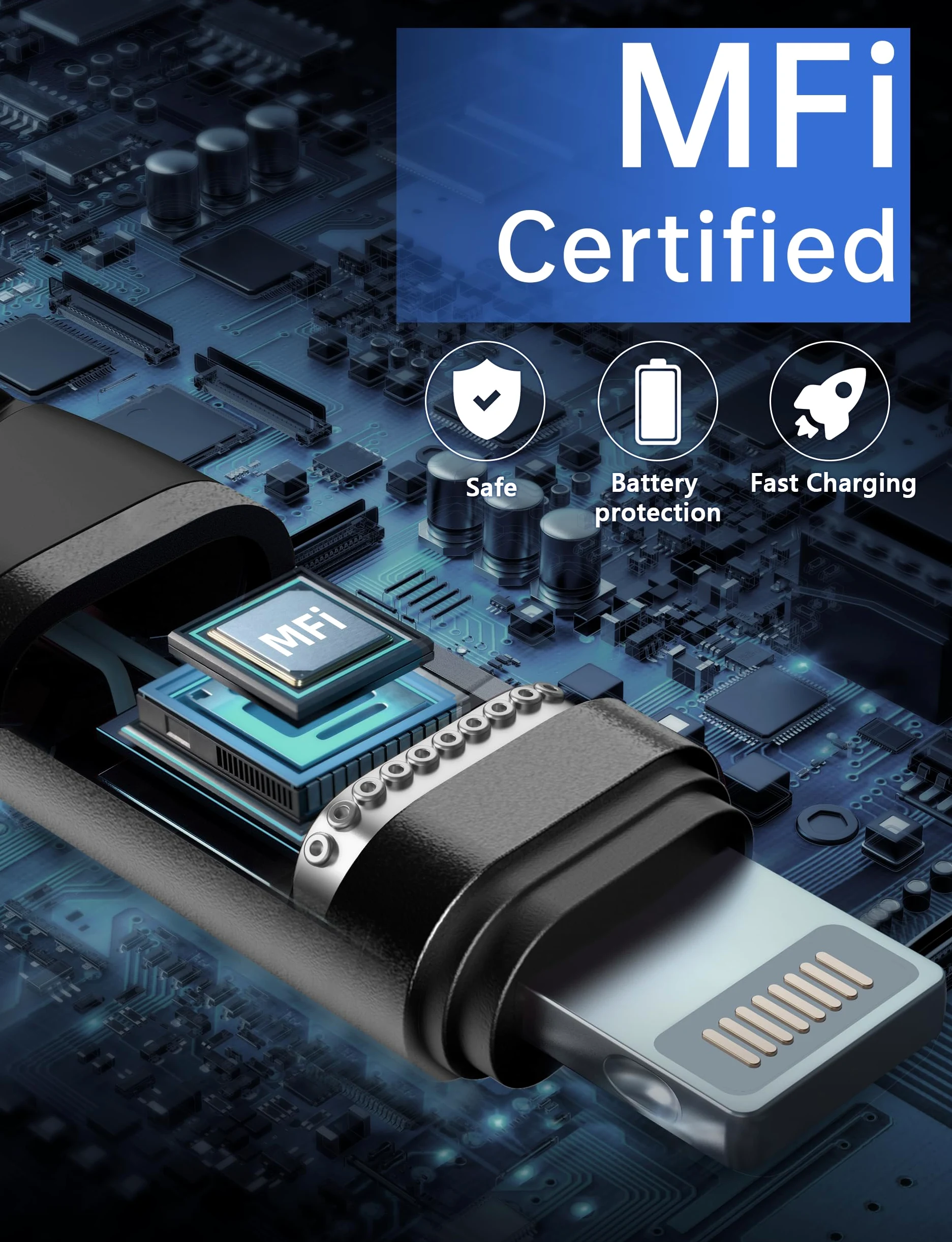 Cavo di ricarica da USB C a Lightning intrecciato per iPhone 14, 13, 12, 11, 8, 7, 6, SE, XR, XS X, iPad, colore: nero