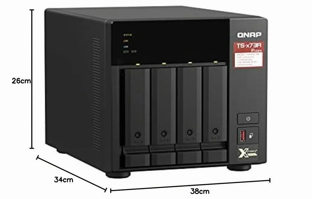 QNAP TS-473A NAS Tower Ryzen Embedded V1500B 8 GB DDR4 Nero