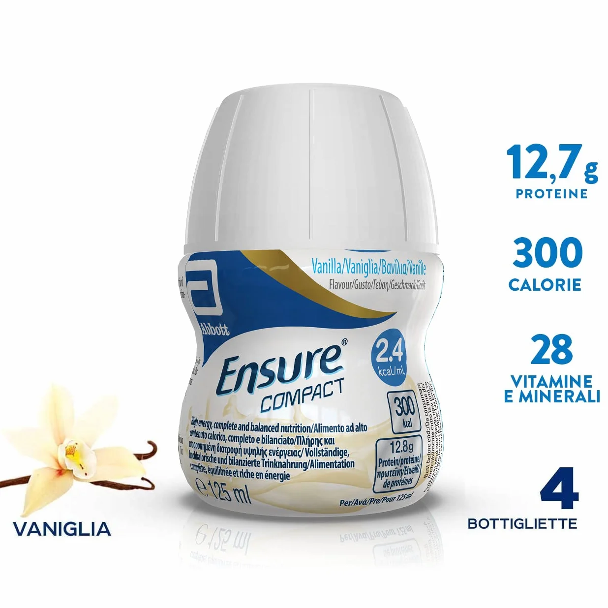 Ensure Compact Supplemento Alimentare Proteico Bevanda 4x125ml Vaniglia