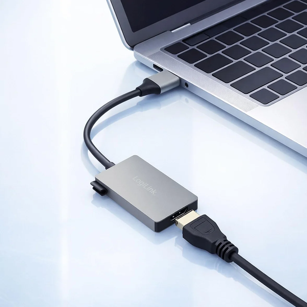 Logilink UA0233A - Adattatore USB 3.0 a HDMI (spina USB-A a presa HDMI), 0,15 m