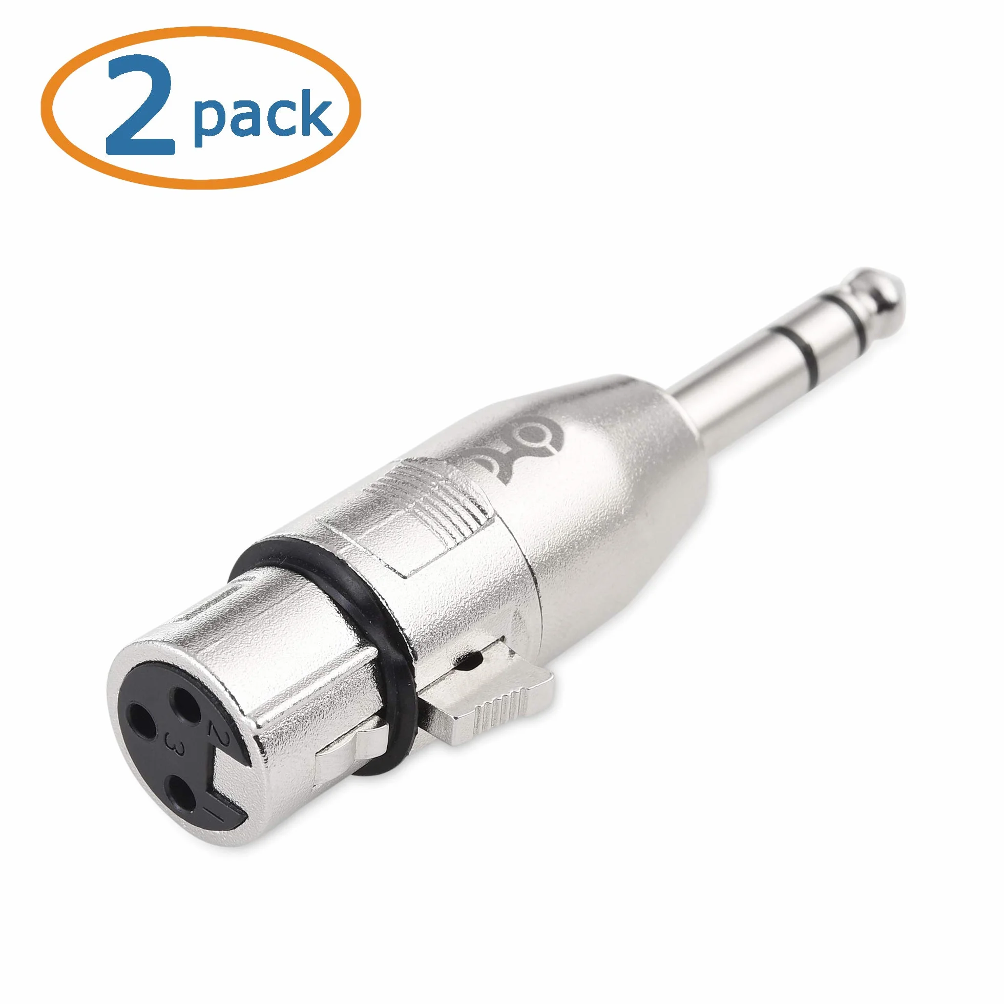 Cable Matters Confezione da 2 adattatore da XLR femmina a TRS da 6,35 mm (adattatore xlr jack 6.3 maschio) - da maschio a femmina