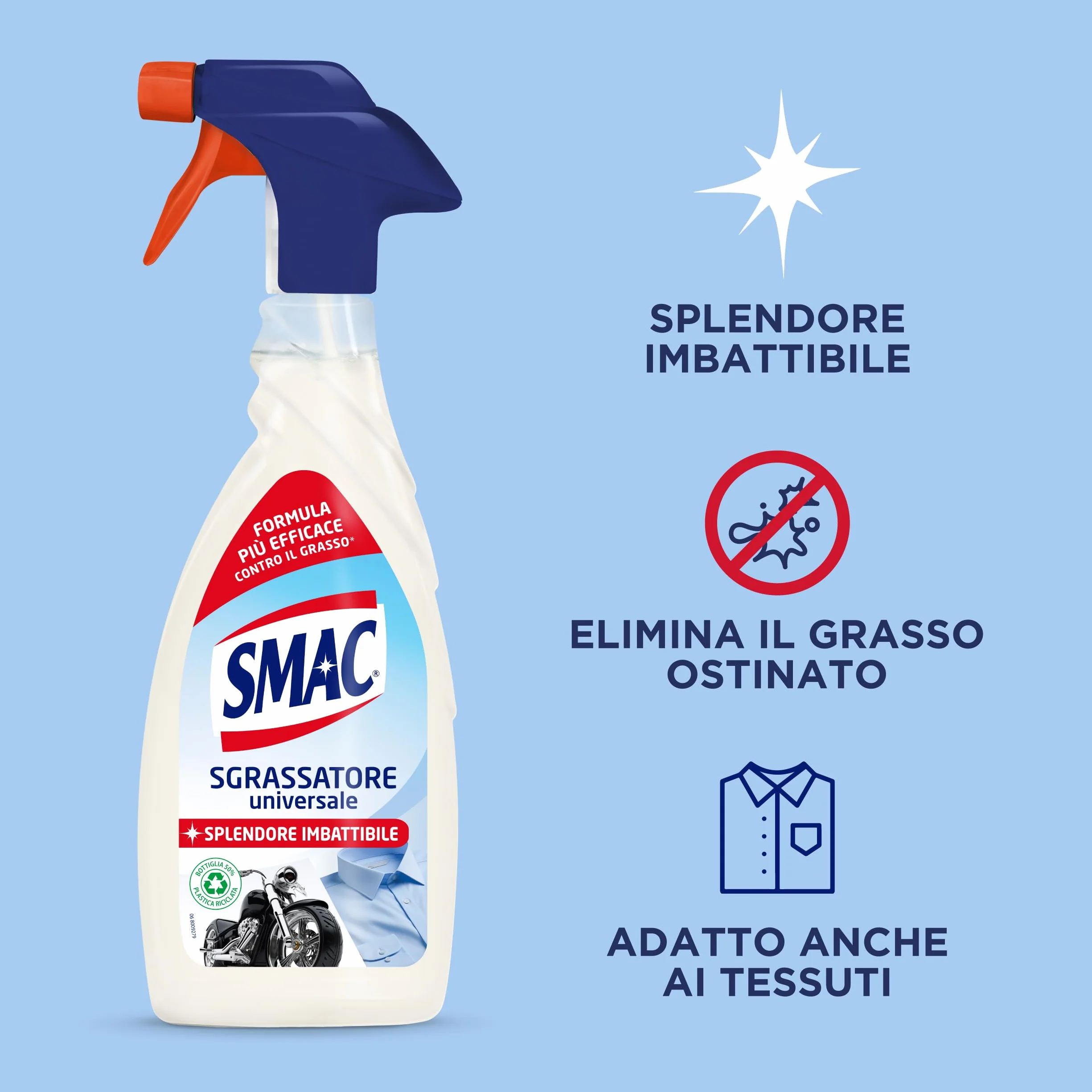 Smac Sgrassatore Universale Detergente Spray Multisuperficie 650 ml x 12 Pezzi