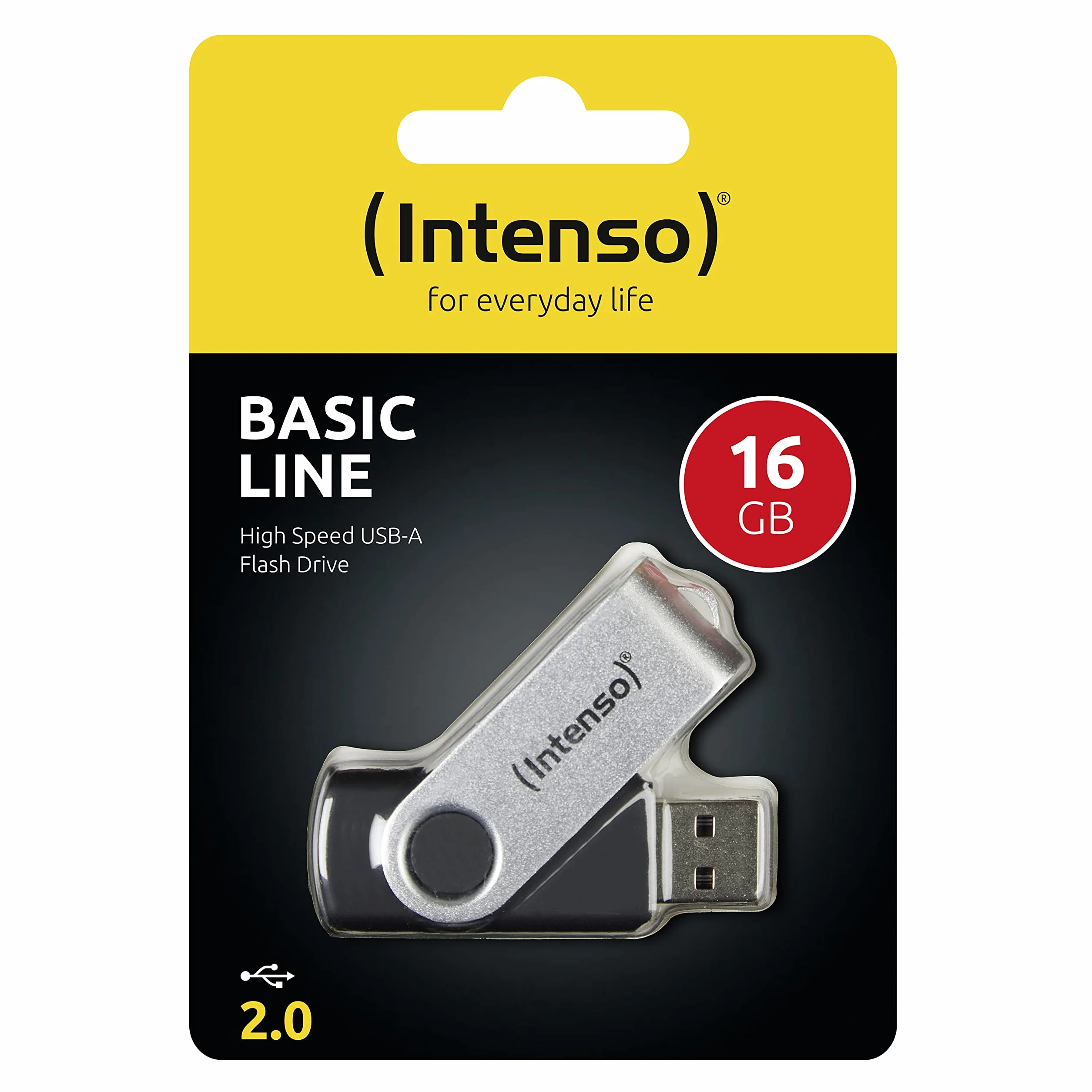 Intenso Basic Line Chiavetta USB 16 GB Pendrive USB 2.0 Silver Black