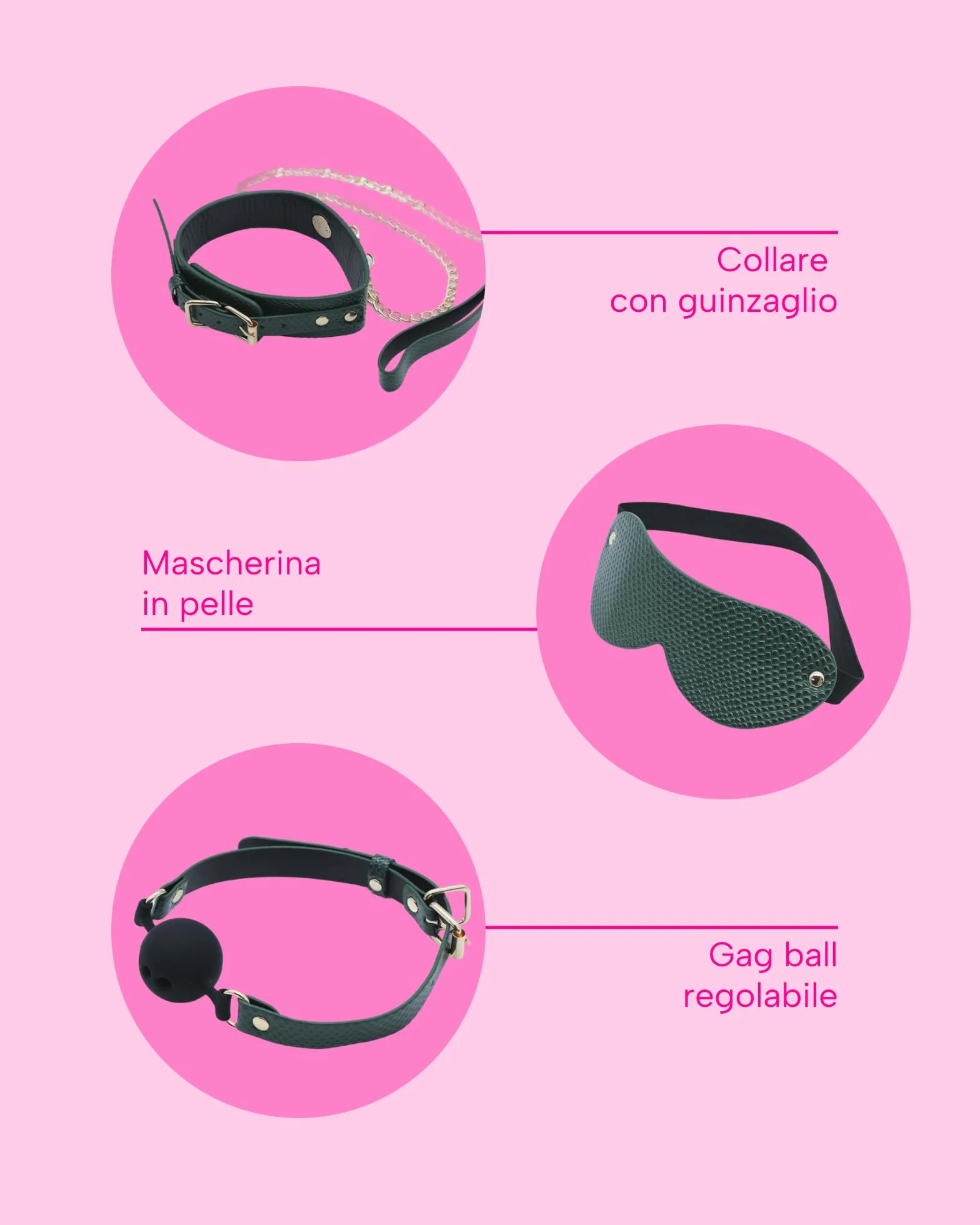 Demetra Kit Bondage per Coppie BDSM Donna con Accessori Manette Frusta Sextoys