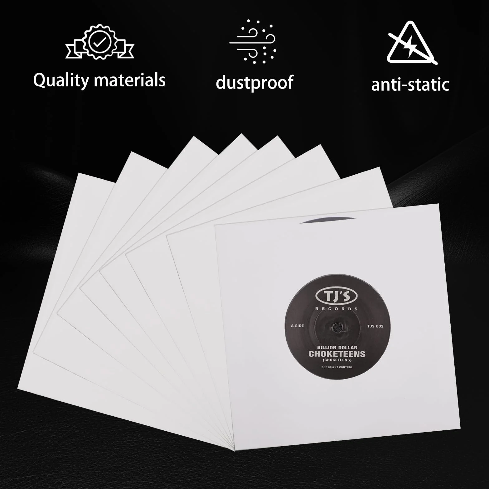 20 custodie interne per dischi in vinile, in carta resistente, senza acidi, quadrate, in carta kraft bianca, con foro per album LP (30,5 cm)
