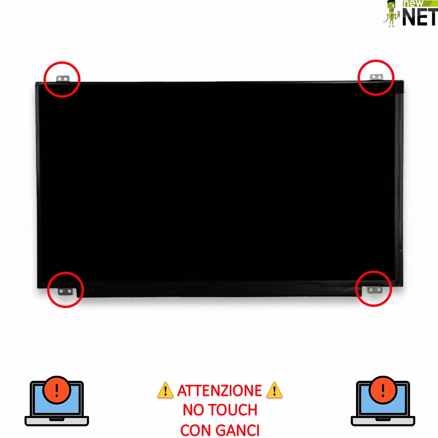 new net - Pannello Schermo Display LCD Compatibile con HP 250 G4, 250 G5, 250 G6, 250 G7, 255 G4, 255 G5, 255 G6 [15.6 Pollici - HD - 1366 x 768-30 Pin]