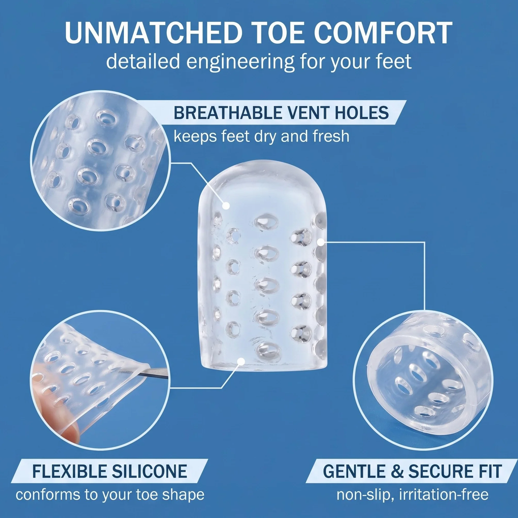 Protezioni per dita in silicone trasparenti 50 pezzi