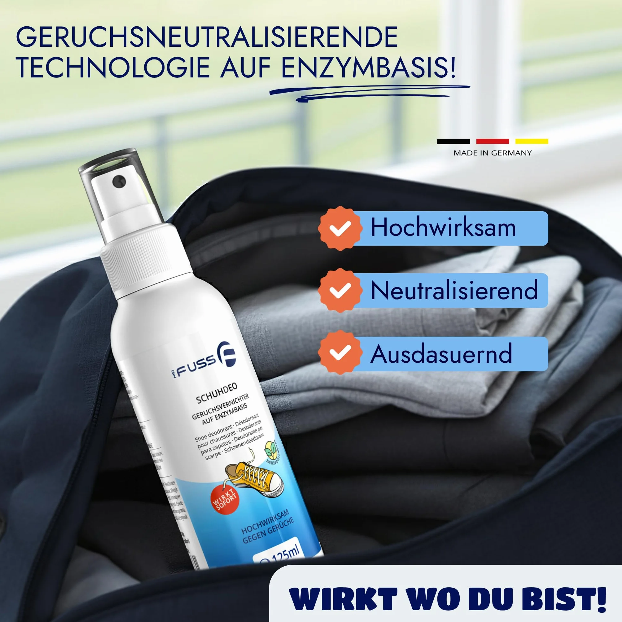 Mr. Fuss neutralizzatore odori spray scarpe ecologico 125 ml