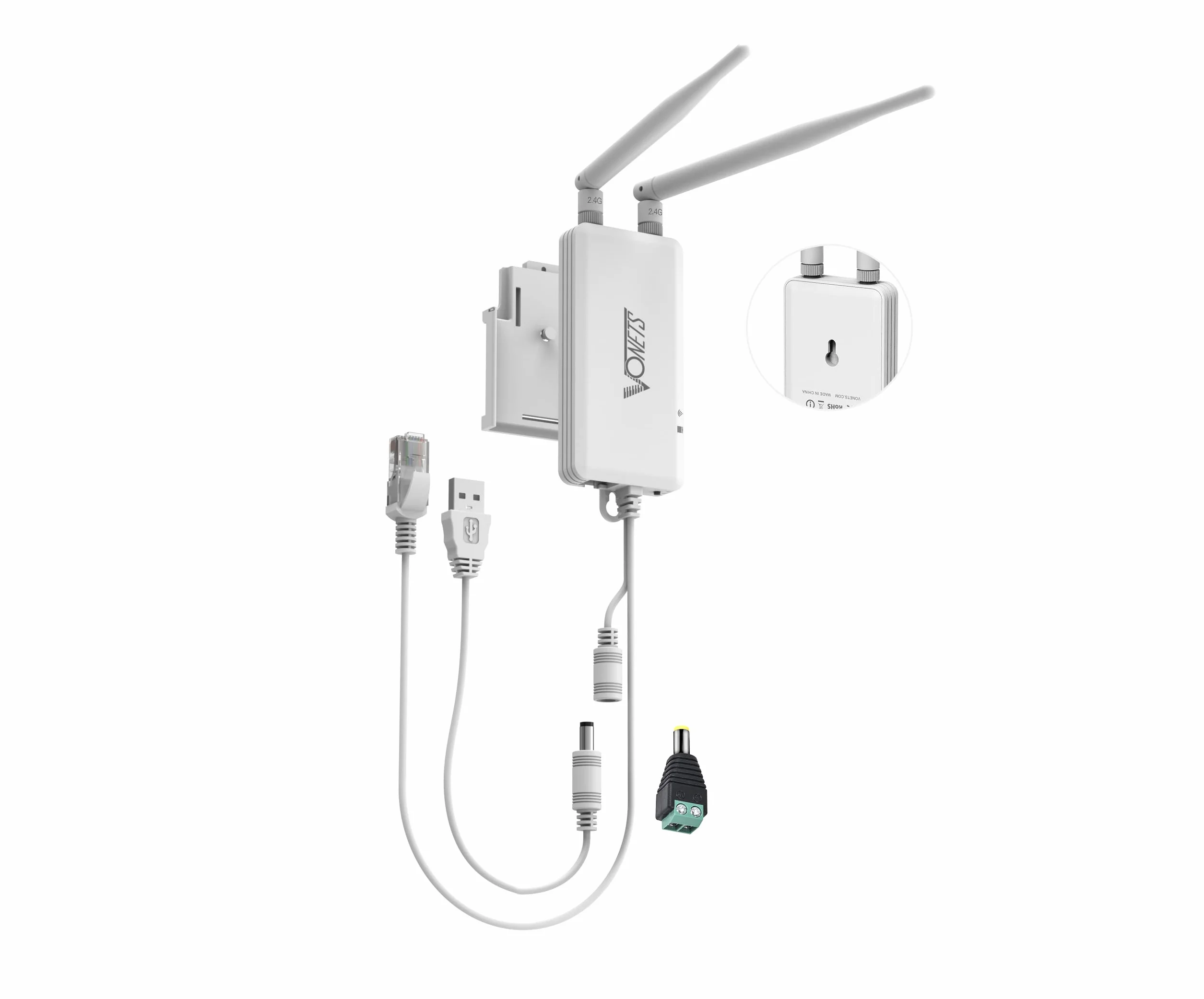 VONETS 2.4GHz WiFi Bridge Mini Router Ripetitore Wireless Da Ethernet a WiFi Hotspot Extender Signal Booster 2 Porte RJ45 Alimentazione DC/USB con 2 Antenne per DVR Dispositivi di Rete PLC VAP11S