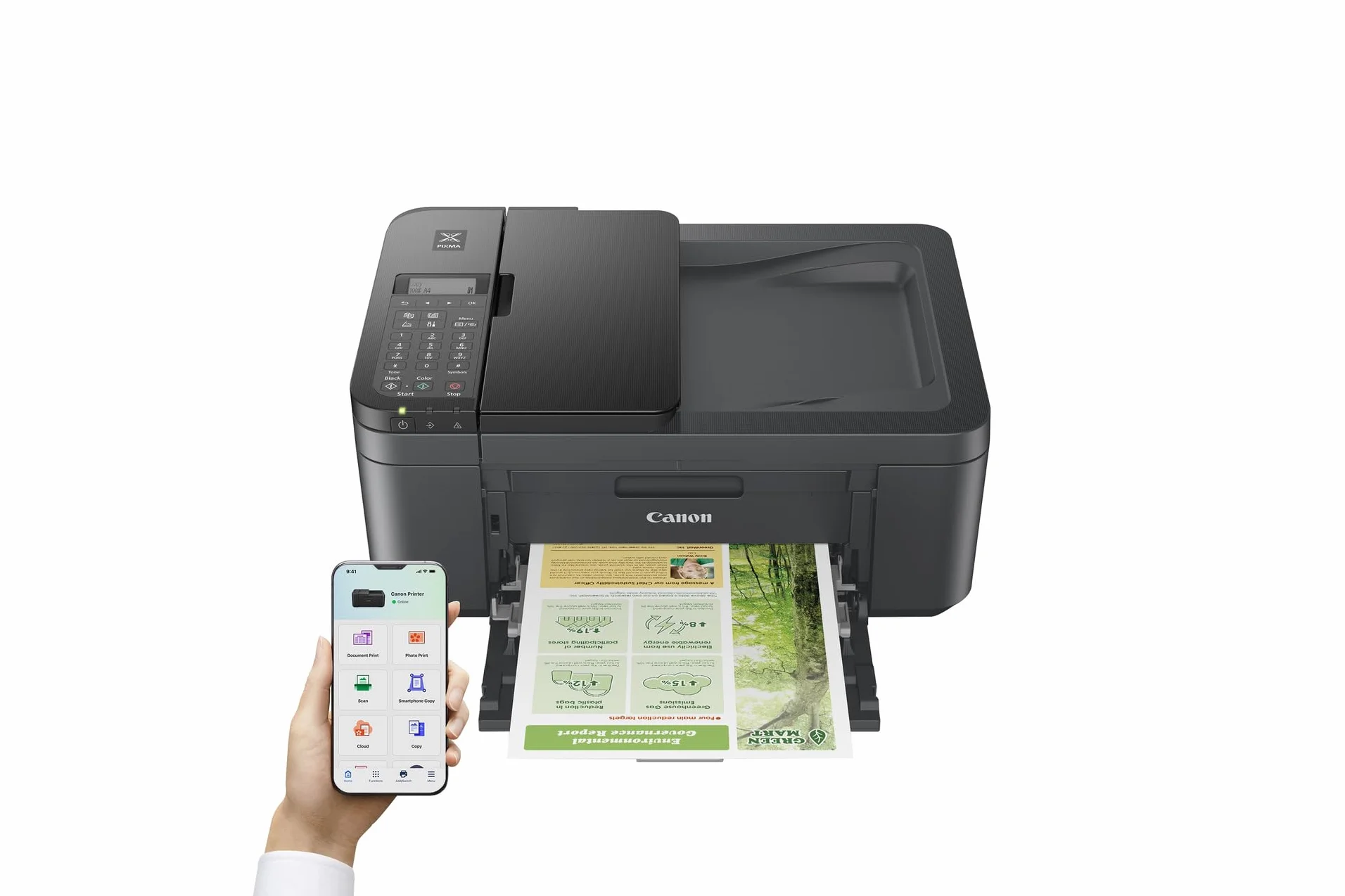 Canon PIXMA TR4755i stampante multifunzione wireless 4 in 1, Stampa, Scansione, Copia, Fax, Fronte/Retro, ADF 20 Fogli, Nero