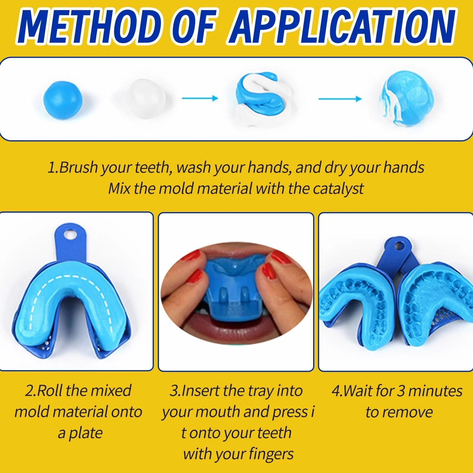Set per impronta dentale in gesso con cucchiai superiore e inferiore
