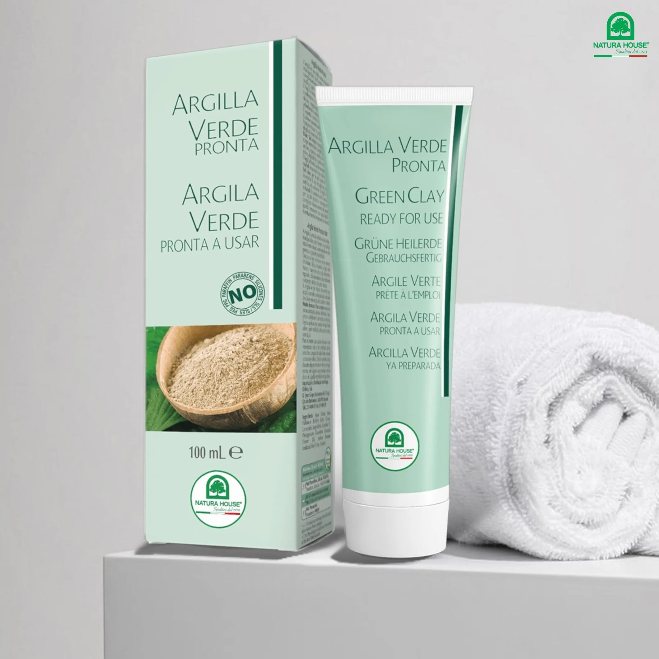 Argilla Verde Ventilata Naturale Purissima, Tubo 100ml, per Impacchi Articolazioni e Maschere di Bellezza