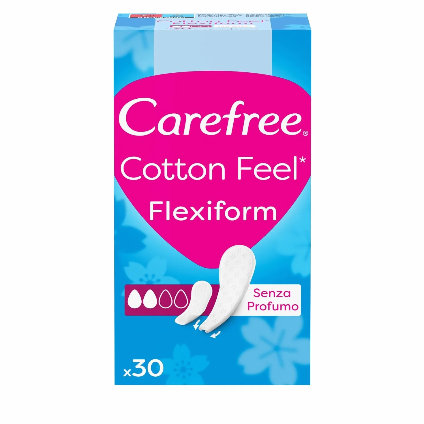 Salvaslip Carefree Salvaslip Cotton Feel Flexiform Senza Profumo 30 pezzi traspiranti donna