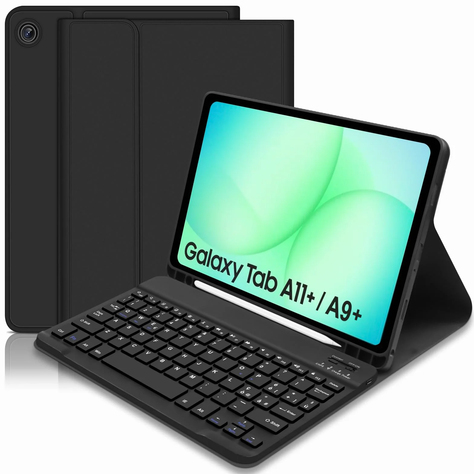 Tastiera Custodia per Samsung Galaxy Tab A11 Plus 2025/Tab A9 Plus 2023 11 Pollici, Custodia per Italiano QWERTY Tastiera con Portapenne,Tastiera Bluetooth Staccabile Cover con Samsung A11+/A9+ (Nero)