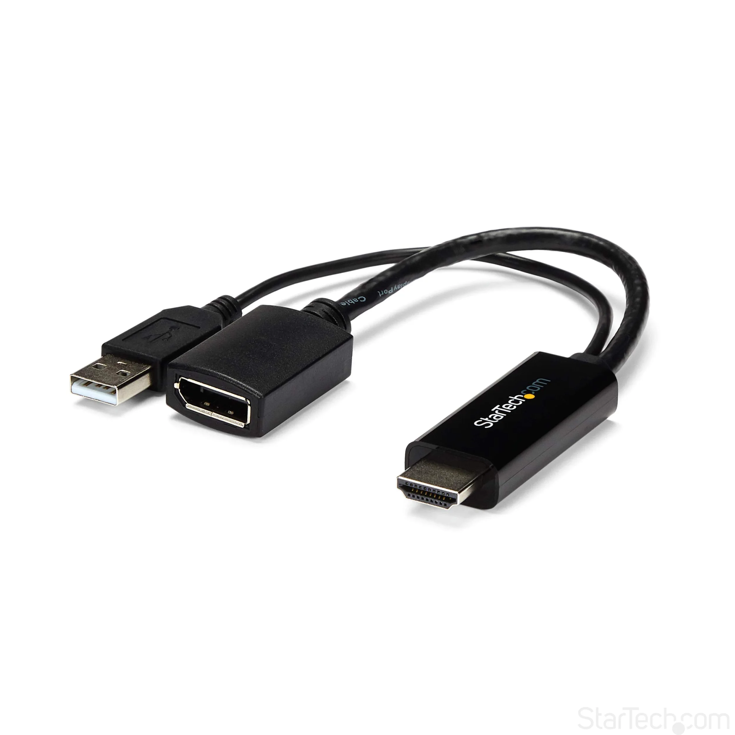 Startech.Com Adattatore / Convertitore Hdmi A Dp Alimentato Via Usb - Ultra Hd 4K, Nero | Connettori Maschio/Femmina, Nessuna Alimentazione Esterna Necessaria, Plug and Play