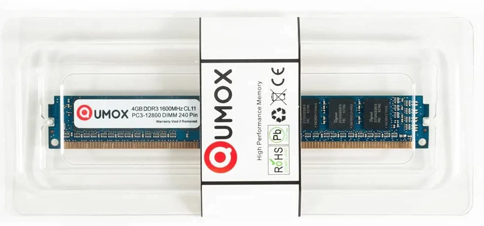 QUMOX Memoria RAM da 4 GB 1600 DDR3 PC3-12800 DIMM PC3 per desktop 240pin CL11
